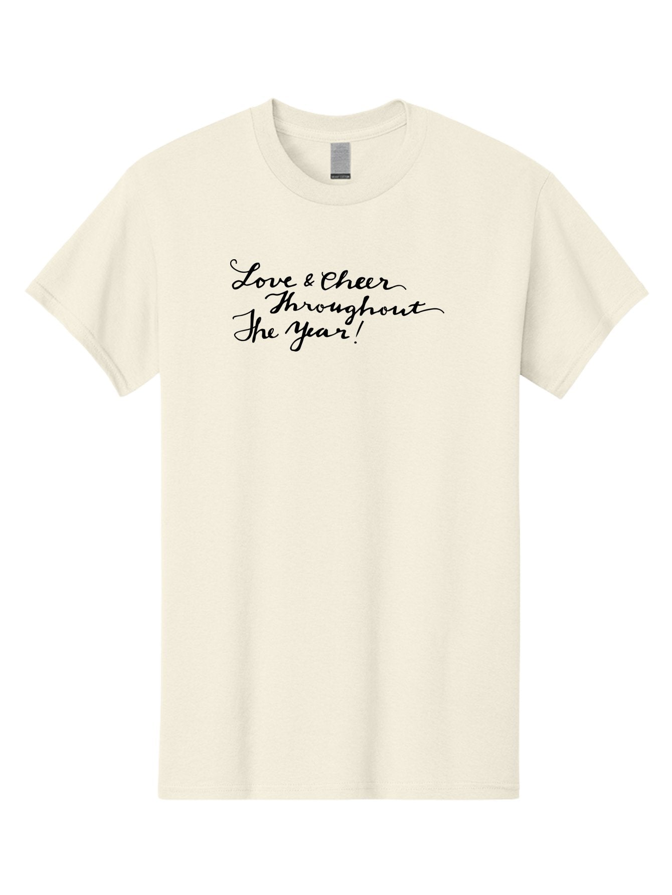 Love-Cheer-Throughout-The-Year-1 Men'S Graphic Tee, 100% Cotton, Comfortable Casual Summer Wear, Machine Washable, Love And Cheer, Inspirational Quote, Motivational Message, Positive Vibes, Happy Thoughts, Uplifting Words, -  Aaa973