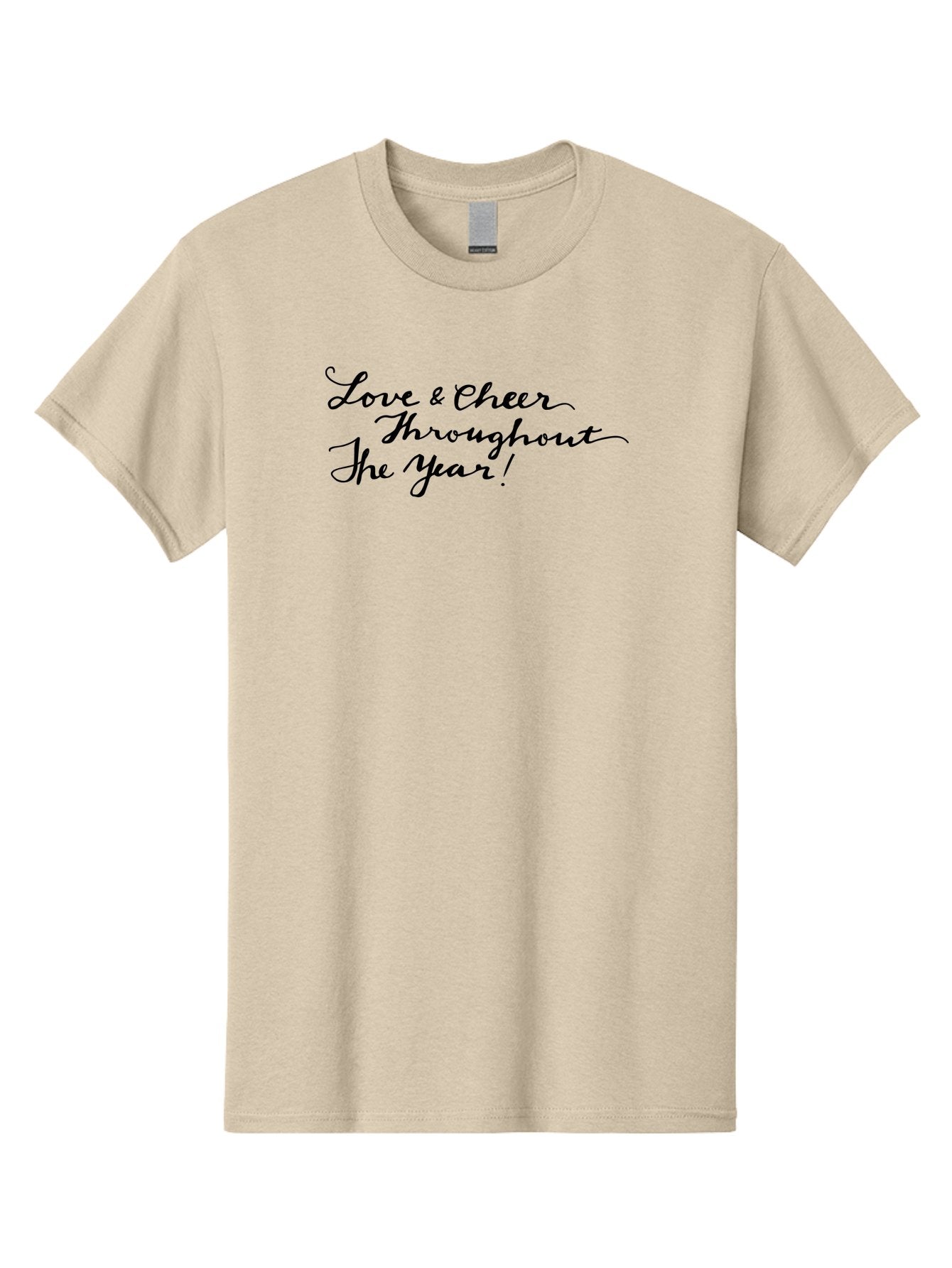 Love-Cheer-Throughout-The-Year-1 Men'S Graphic Tee, 100% Cotton, Comfortable Casual Summer Wear, Machine Washable, Love And Cheer, Inspirational Quote, Motivational Message, Positive Vibes, Happy Thoughts, Uplifting Words, -  Aaa973 12