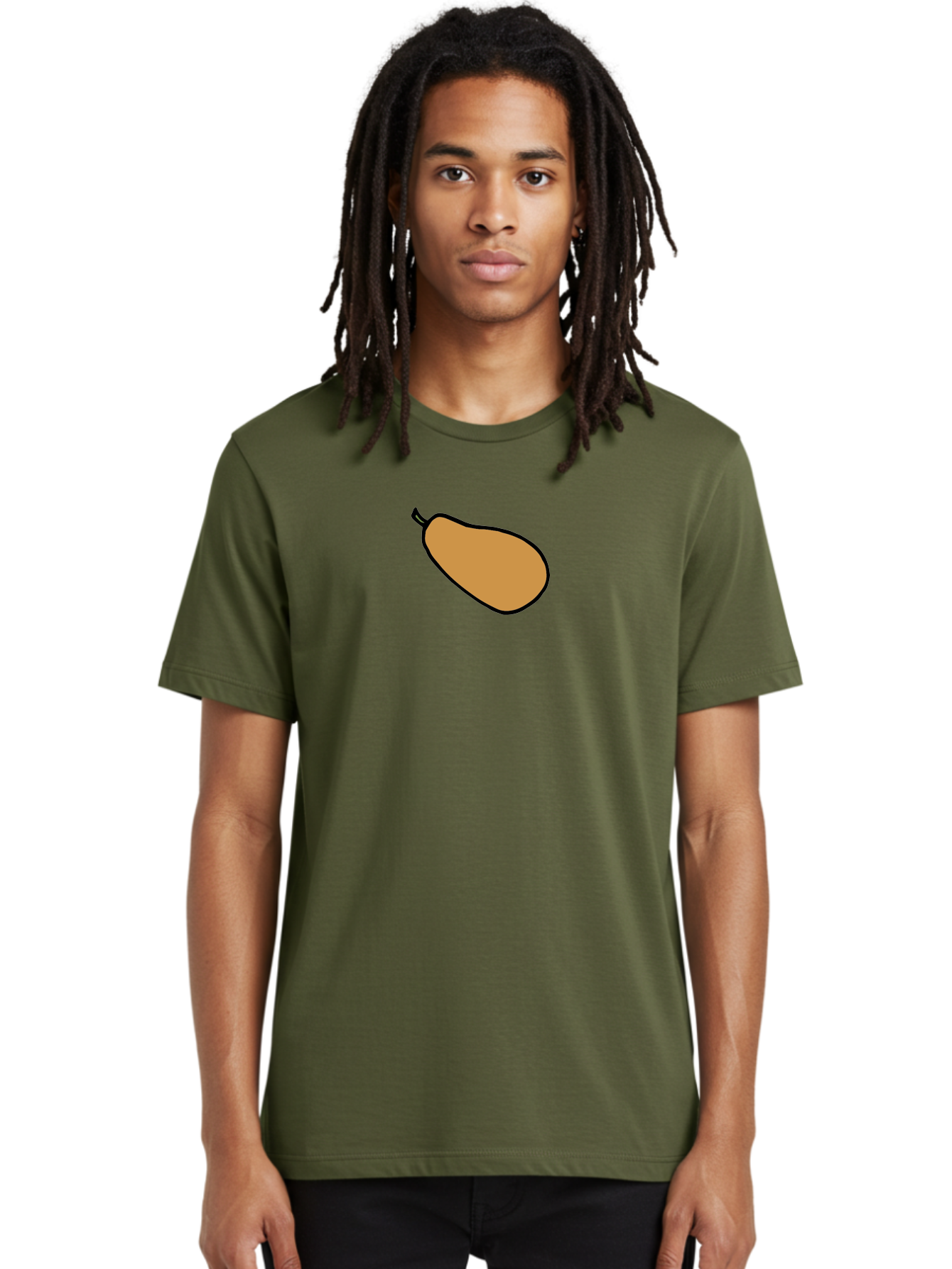 Mango Men'S Graphic Tee, 100% Cotton, Comfortable Casual Summer Wear, Machine Washable, Mango Fruit, Ripe Mango, Sweet Fruit, Tropical Fruit, Cartoon Style, Simple Design, Black Outline -  Aaa975 16