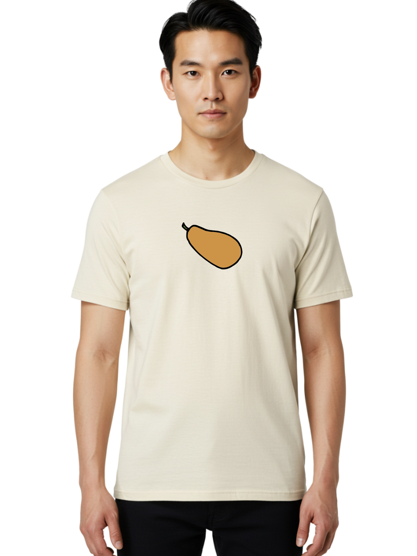 Mango Men'S Graphic Tee, 100% Cotton, Comfortable Casual Summer Wear, Machine Washable, Mango Fruit, Ripe Mango, Sweet Fruit, Tropical Fruit, Cartoon Style, Simple Design, Black Outline -  Aaa975 18
