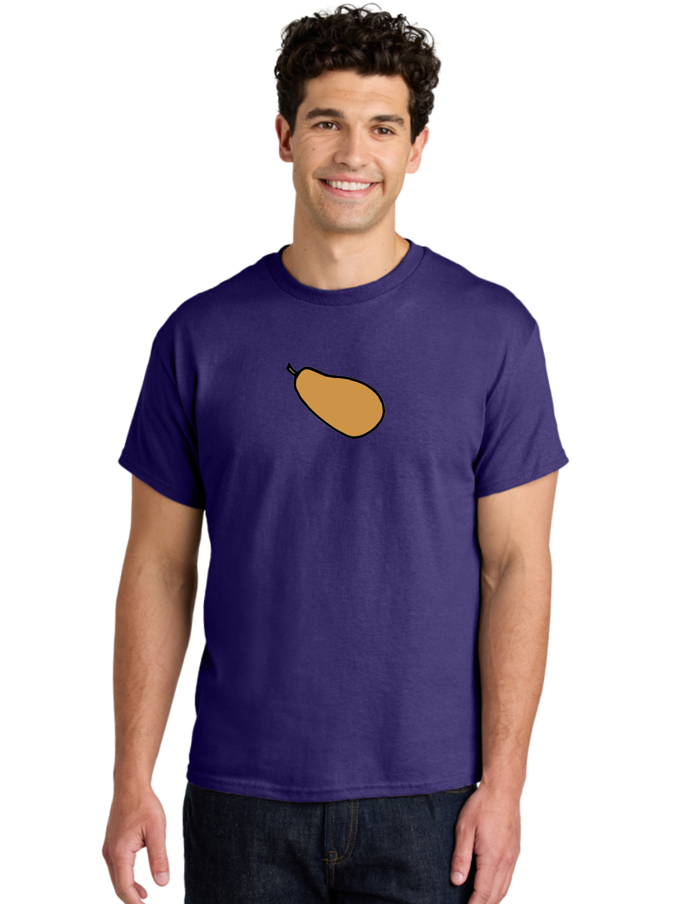 Mango Men'S Graphic Tee, 100% Cotton, Comfortable Casual Summer Wear, Machine Washable, Mango Fruit, Ripe Mango, Sweet Fruit, Tropical Fruit, Cartoon Style, Simple Design, Black Outline -  Aaa975 22