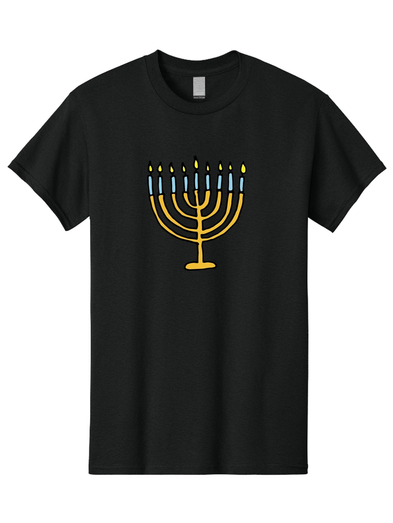 Menorah Men'S Graphic Tee, 100% Cotton, Comfortable Casual Summer Wear, Machine Washable, Menorah Candles, Hanukkah Celebration, Jewish Tradition, Festival Of Lights, Eight Days Of Light, Chanukah, Menorah Illustration, Hanukkah Menorah -  Aaa977 9