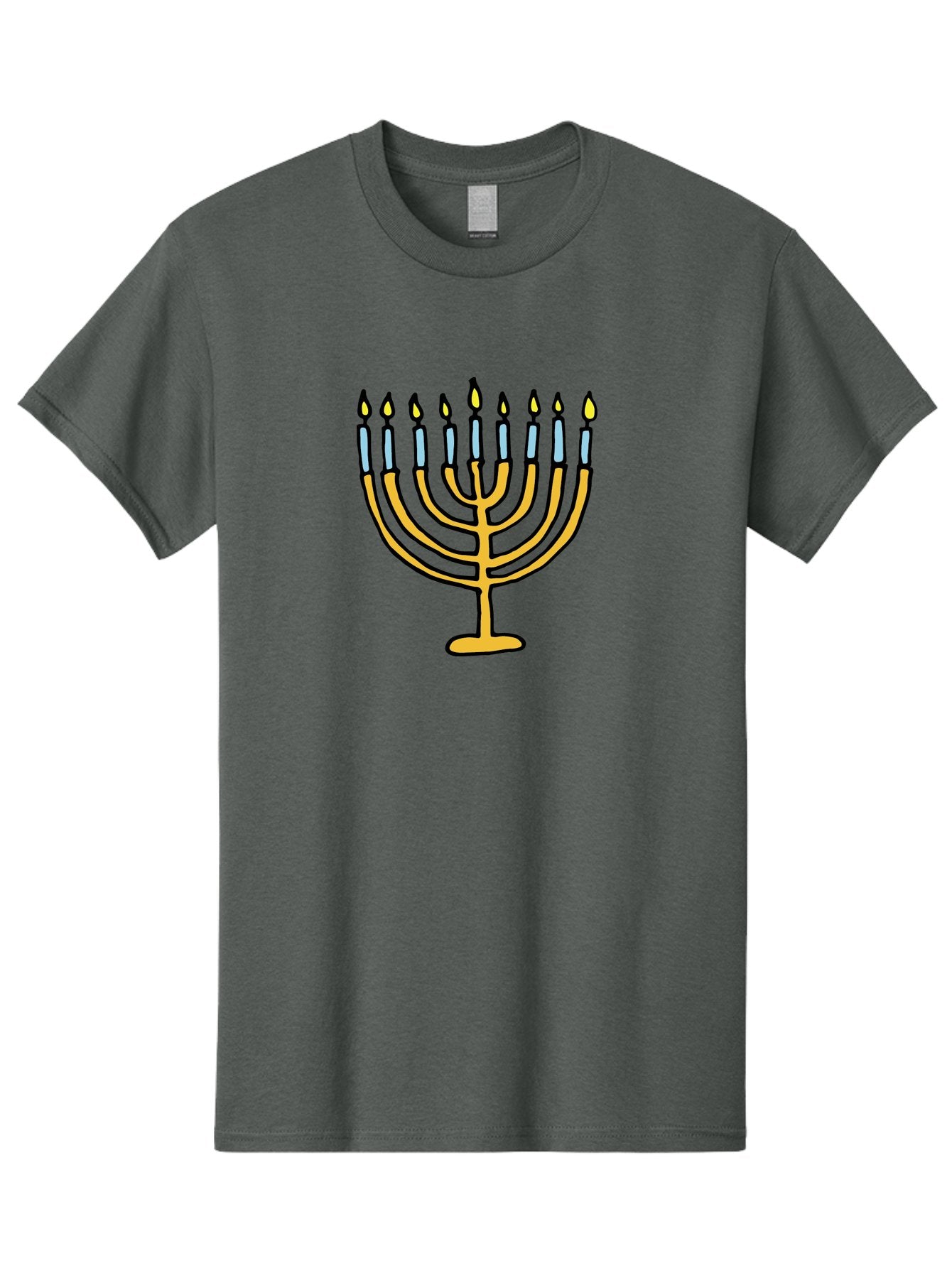 Menorah Men'S Graphic Tee, 100% Cotton, Comfortable Casual Summer Wear, Machine Washable, Menorah Candles, Hanukkah Celebration, Jewish Tradition, Festival Of Lights, Eight Days Of Light, Chanukah, Menorah Illustration, Hanukkah Menorah -  Aaa977 10