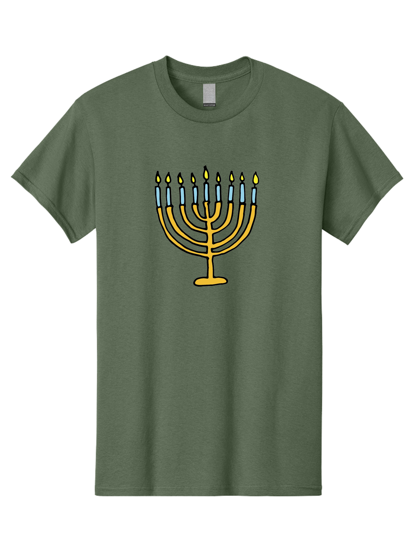 Menorah Men'S Graphic Tee, 100% Cotton, Comfortable Casual Summer Wear, Machine Washable, Menorah Candles, Hanukkah Celebration, Jewish Tradition, Festival Of Lights, Eight Days Of Light, Chanukah, Menorah Illustration, Hanukkah Menorah -  Aaa977 15
