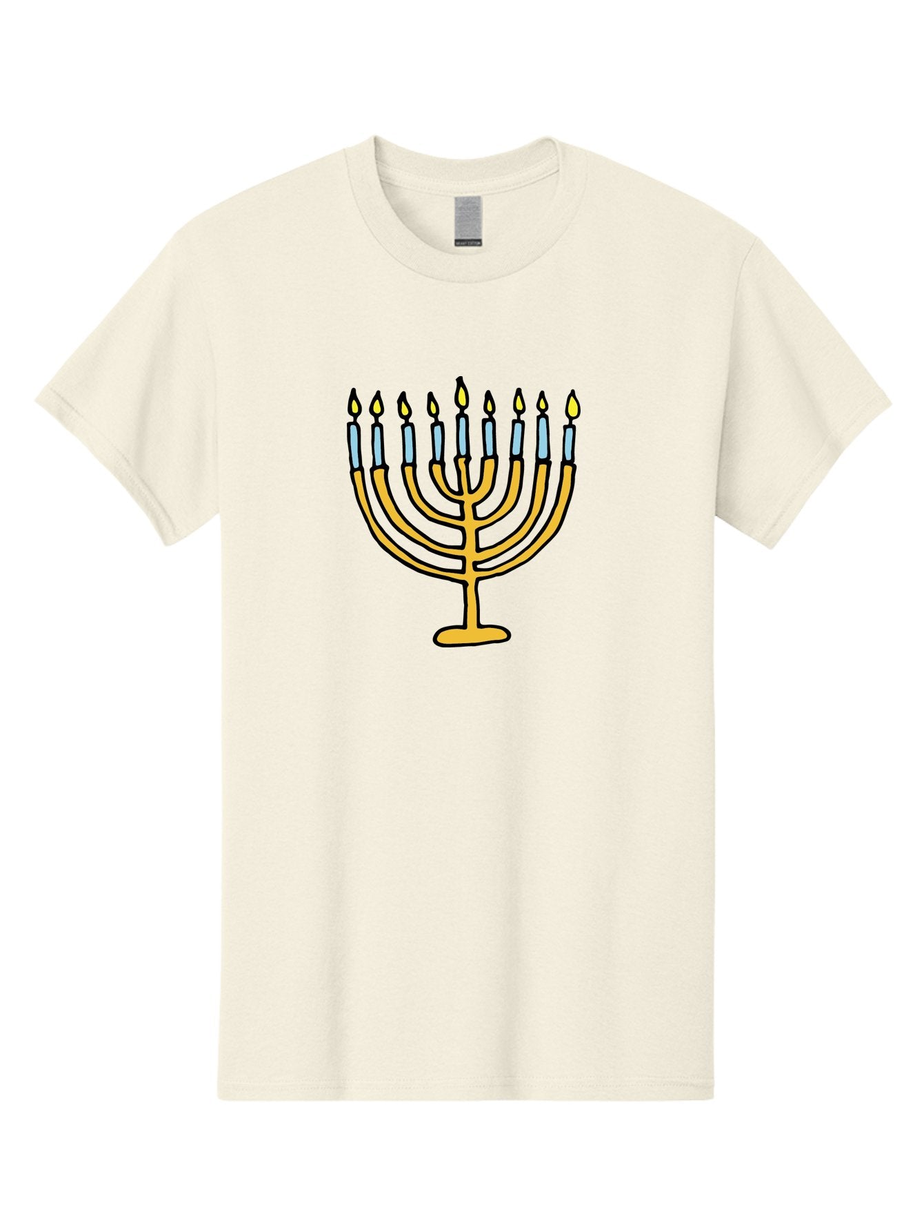 Menorah Men'S Graphic Tee, 100% Cotton, Comfortable Casual Summer Wear, Machine Washable, Menorah Candles, Hanukkah Celebration, Jewish Tradition, Festival Of Lights, Eight Days Of Light, Chanukah, Menorah Illustration, Hanukkah Menorah -  Aaa977 6