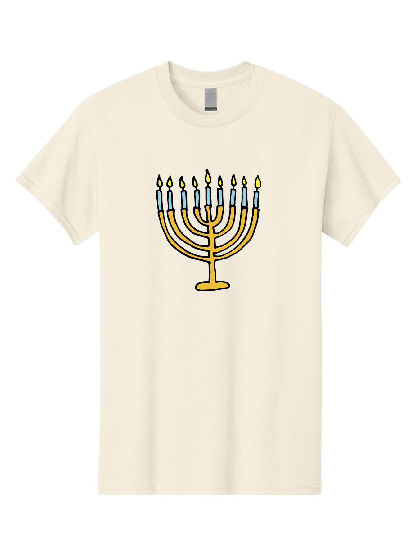 Menorah Men'S Graphic Tee, 100% Cotton, Comfortable Casual Summer Wear, Machine Washable, Menorah Candles, Hanukkah Celebration, Jewish Tradition, Festival Of Lights, Eight Days Of Light, Chanukah, Menorah Illustration, Hanukkah Menorah -  Aaa977 17