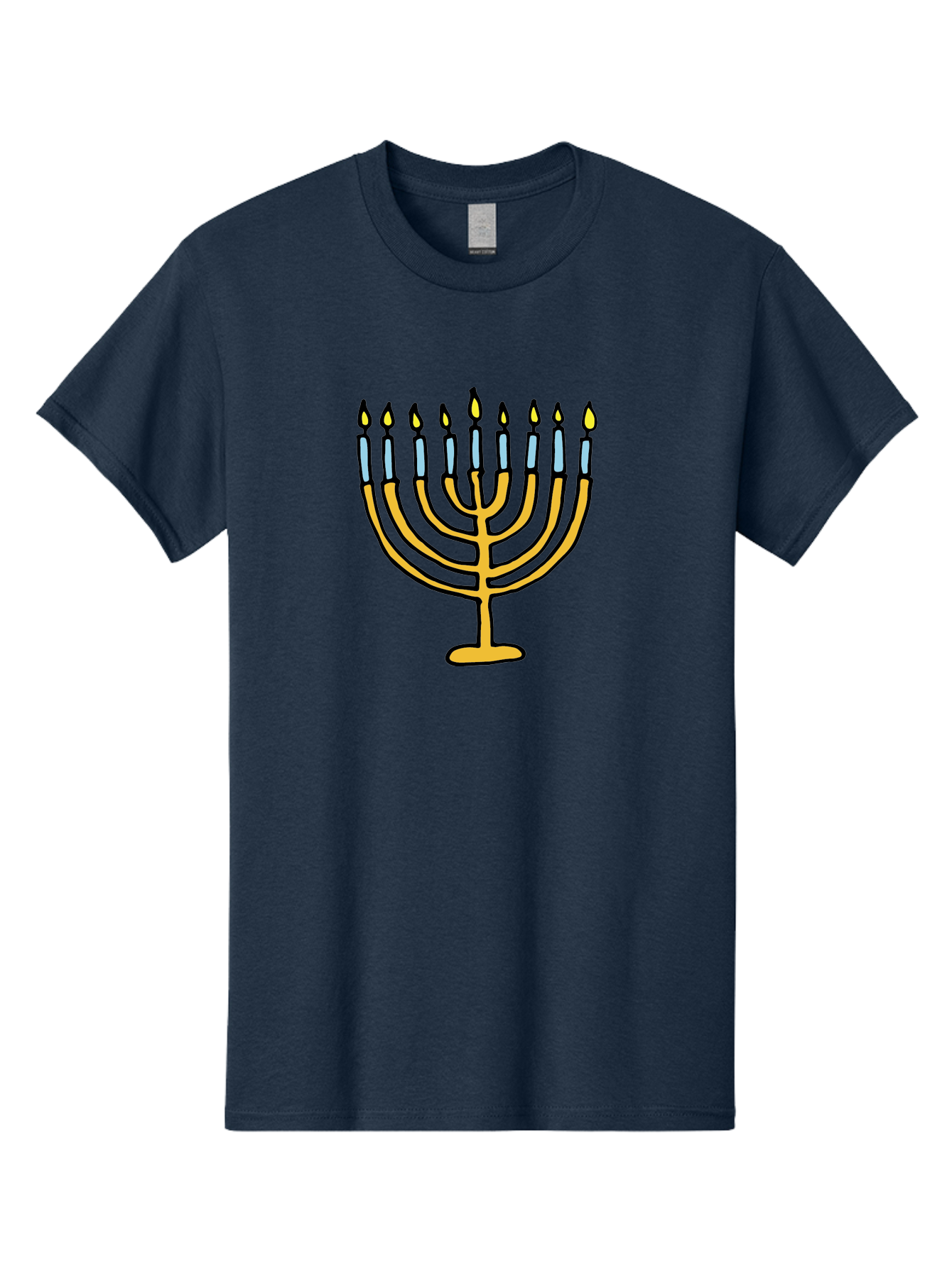 Menorah Men'S Graphic Tee, 100% Cotton, Comfortable Casual Summer Wear, Machine Washable, Menorah Candles, Hanukkah Celebration, Jewish Tradition, Festival Of Lights, Eight Days Of Light, Chanukah, Menorah Illustration, Hanukkah Menorah -  Aaa977 19