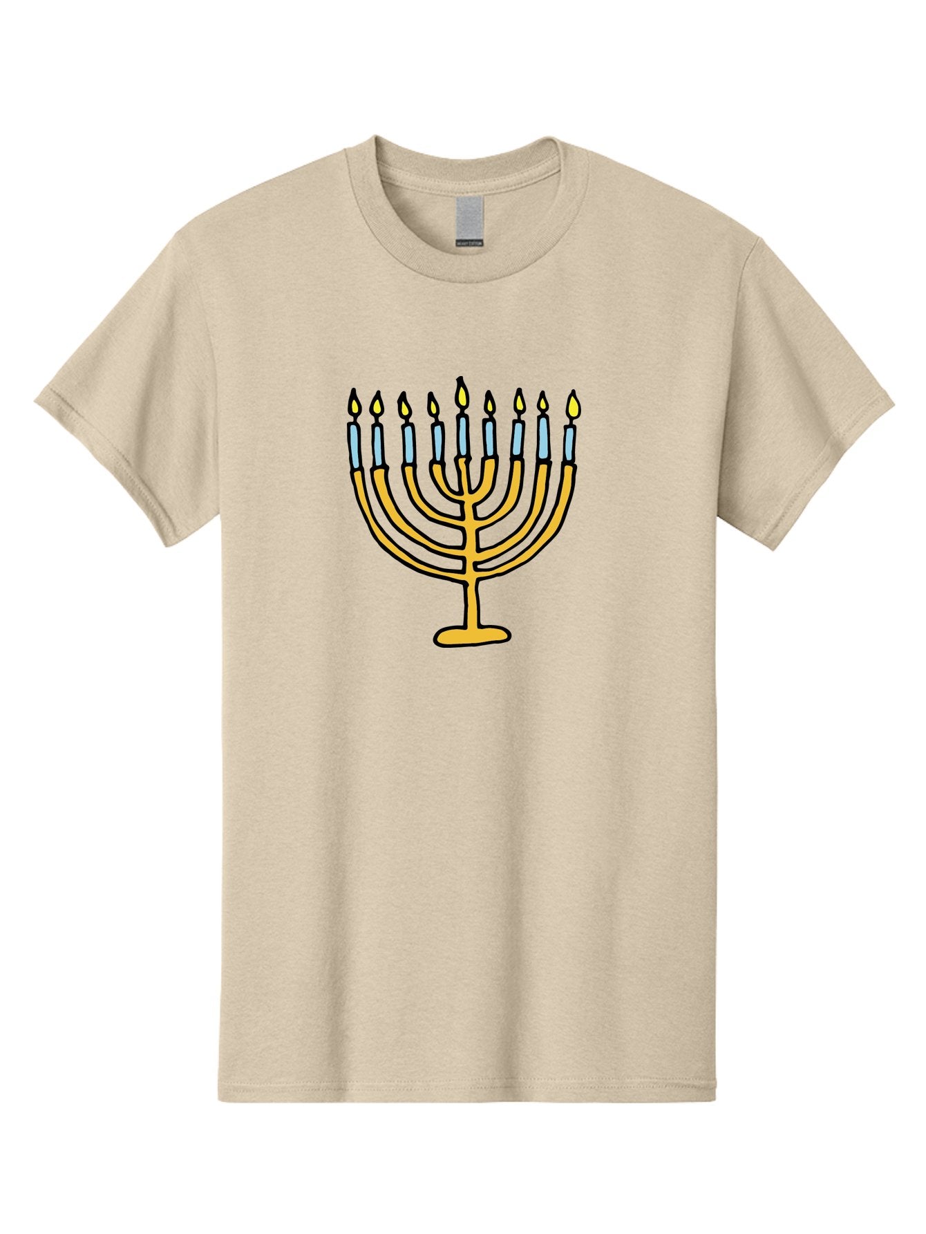 Menorah Men'S Graphic Tee, 100% Cotton, Comfortable Casual Summer Wear, Machine Washable, Menorah Candles, Hanukkah Celebration, Jewish Tradition, Festival Of Lights, Eight Days Of Light, Chanukah, Menorah Illustration, Hanukkah Menorah -  Aaa977 13