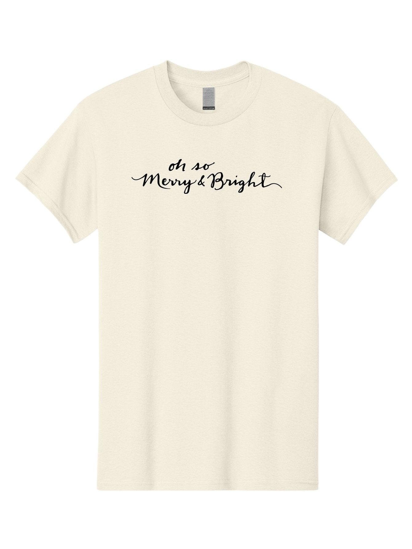 Merry-Bright Men'S Graphic Tee, 100% Cotton, Comfortable Casual Summer Wear, Machine Washable, Oh So Merry & Bright, Festive Greeting, Holiday Cheer, Christmas Phrase, Joyful Sentiment, Celebratory Message, Elegant Script -  Aaa979 3