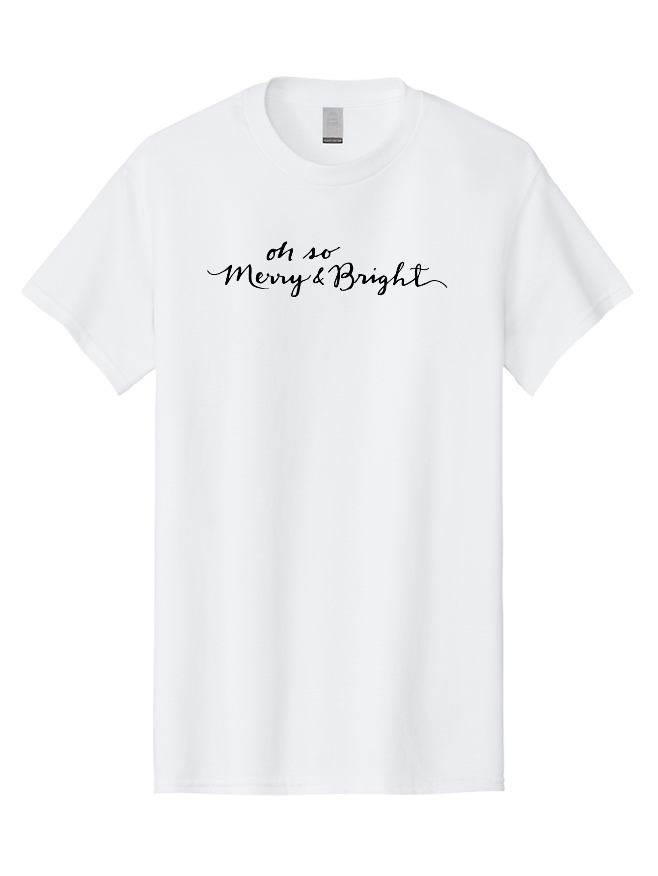 Merry-Bright Men'S Graphic Tee, 100% Cotton, Comfortable Casual Summer Wear, Machine Washable, Oh So Merry & Bright, Festive Greeting, Holiday Cheer, Christmas Phrase, Joyful Sentiment, Celebratory Message, Elegant Script -  Aaa979 3