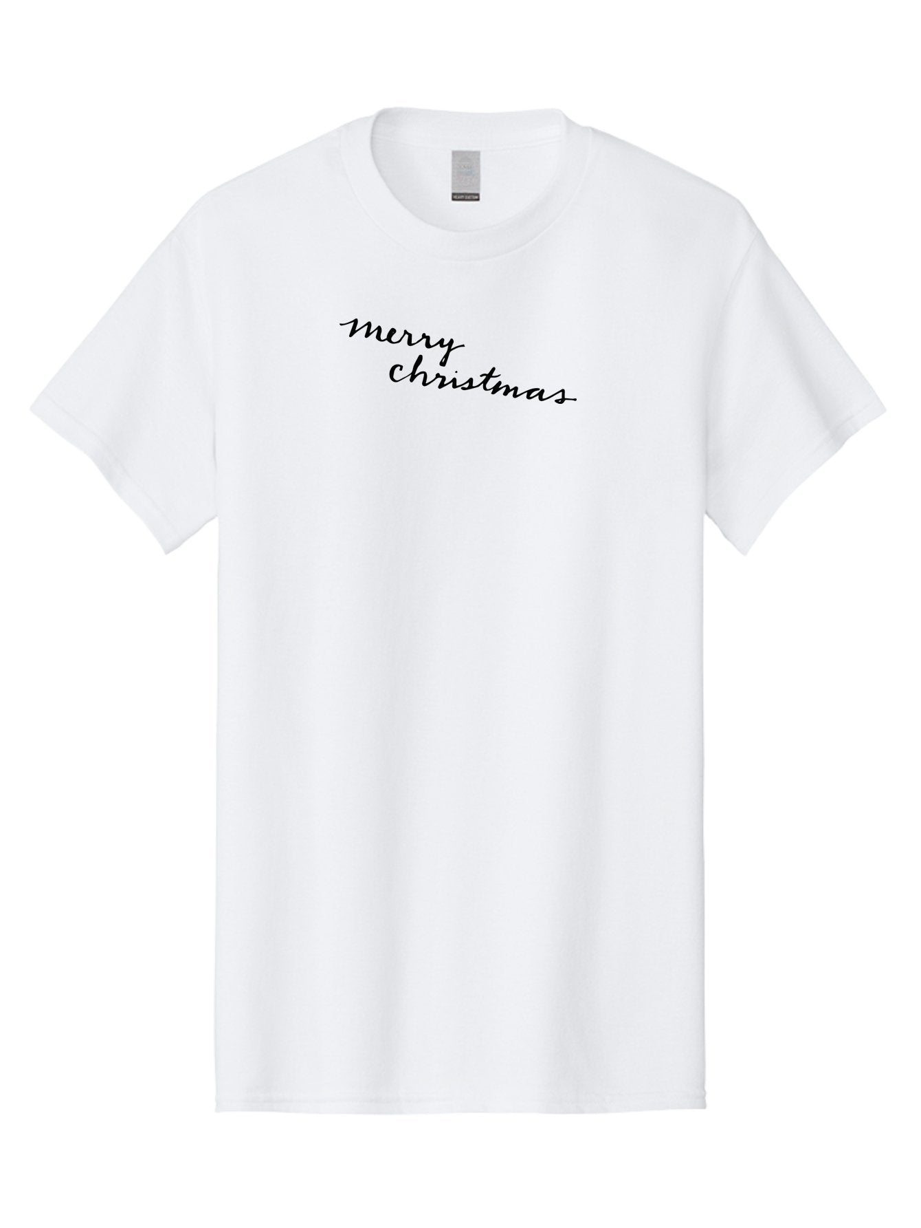 Merry-Christmas-3 Men'S Graphic Tee, 100% Cotton, Comfortable Casual Summer Wear, Machine Washable, Merry Christmas Greeting, Holiday Wishes, Festive Season, Christmas Message, Black Cursive Text, Winter Celebration, Holiday Cheer -  Aaa982 4