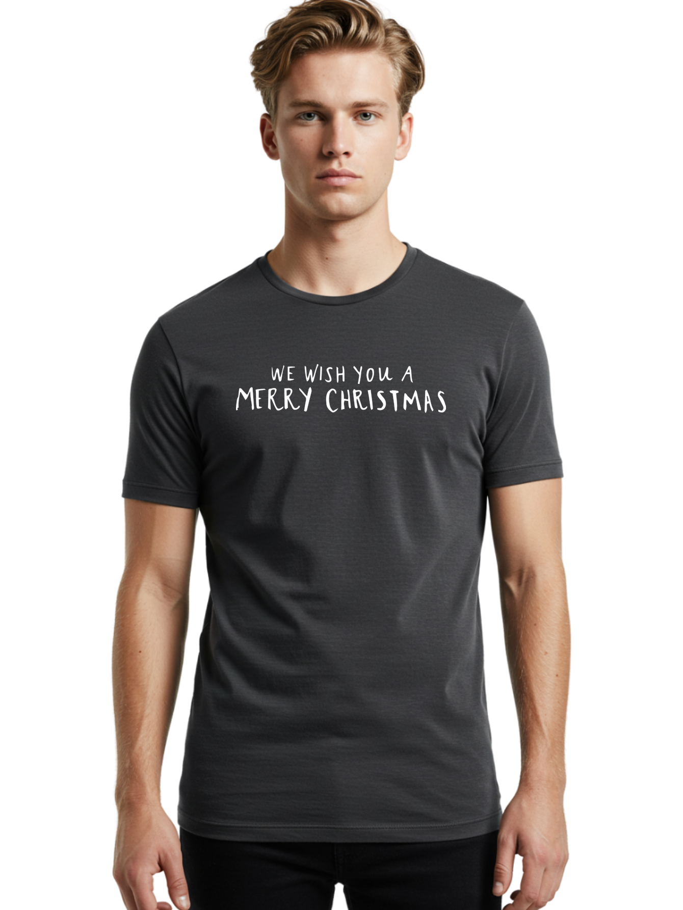 Merry-Christmas-4 Men'S Graphic Tee, 100% Cotton, Comfortable Casual Summer Wear, Machine Washable, Merry Christmas Wishes, Holiday Greeting, Festive Season, Christmas Message, Happy Holidays, Joyful Wishes, Seasonal Cheer -  Aaa983 4