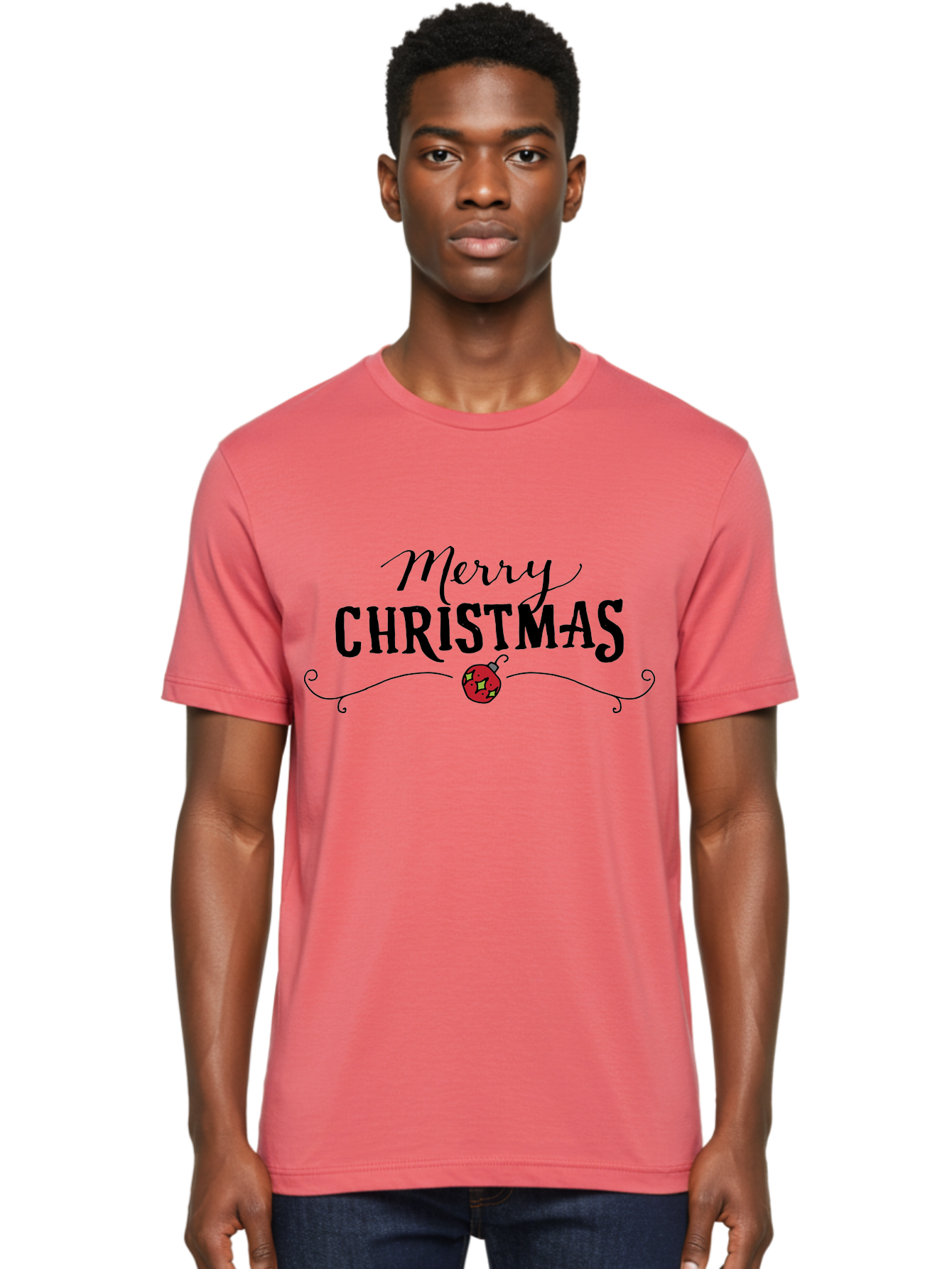 Merry-Christmas-6 Men'S Graphic Tee, 100% Cotton, Comfortable Casual Summer Wear, Machine Washable, Merry Christmas, Festive Greetings, Holiday Wishes, Christmas Decoration, Red Ornament, Celebration, Winter Holiday, Seasonal Message -  Aaa985 30