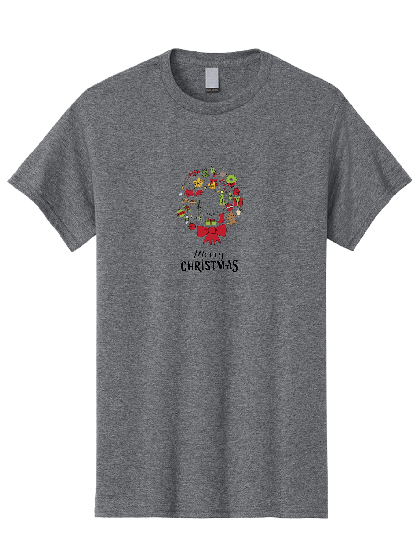 Merry-Christmas-7 Men'S Graphic Tee, 100% Cotton, Comfortable Casual Summer Wear, Machine Washable, Christmas Wreath, Holiday Decorations, Festive Symbols, Red Bow, Christmas Tree, Ornaments, Candy Cane, Gingerbread, Stockings, Gifts, -  Aaa986 7