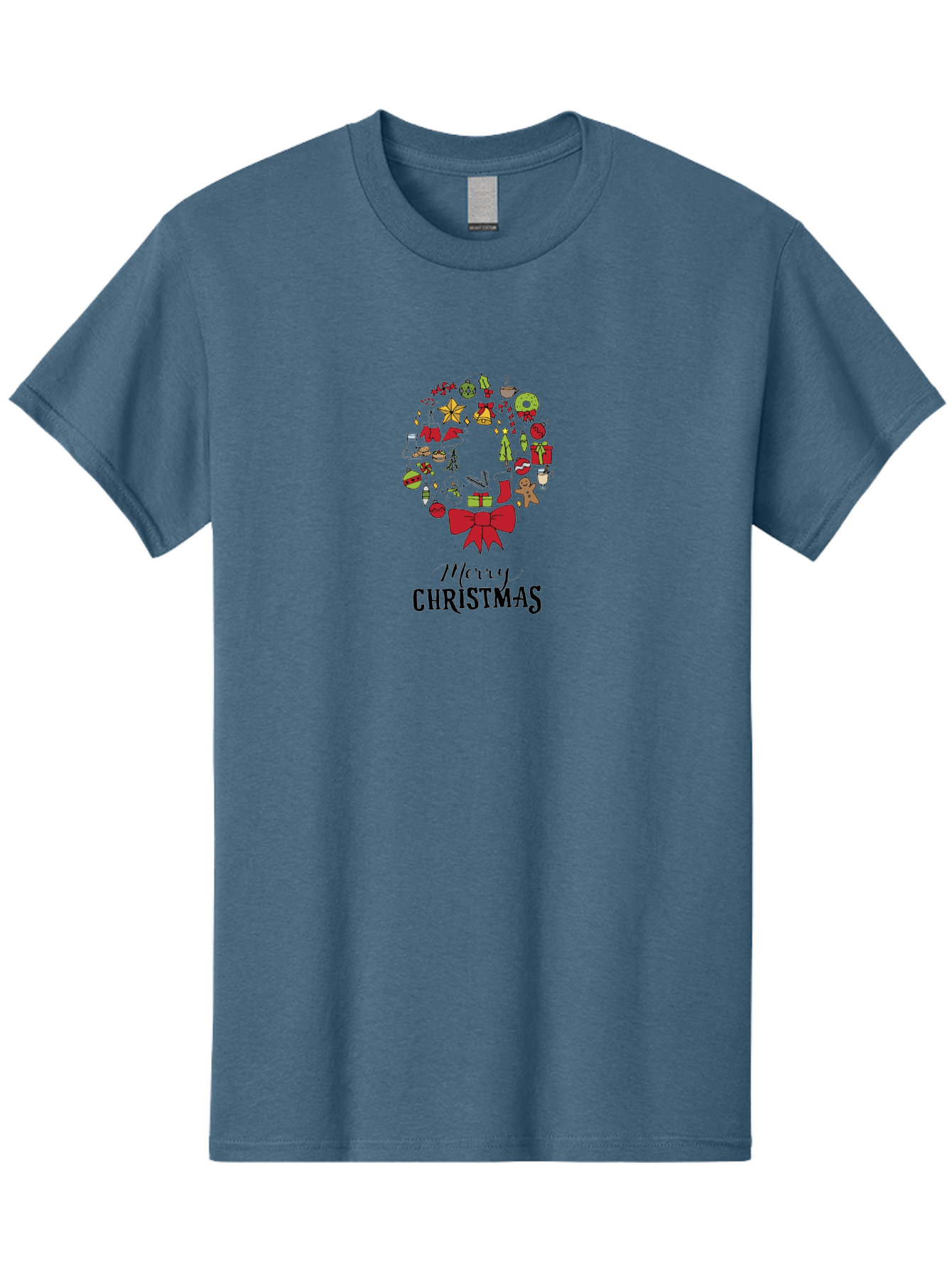 Merry-Christmas-7 Men'S Graphic Tee, 100% Cotton, Comfortable Casual Summer Wear, Machine Washable, Christmas Wreath, Holiday Decorations, Festive Symbols, Red Bow, Christmas Tree, Ornaments, Candy Cane, Gingerbread, Stockings, Gifts, -  Aaa986 17