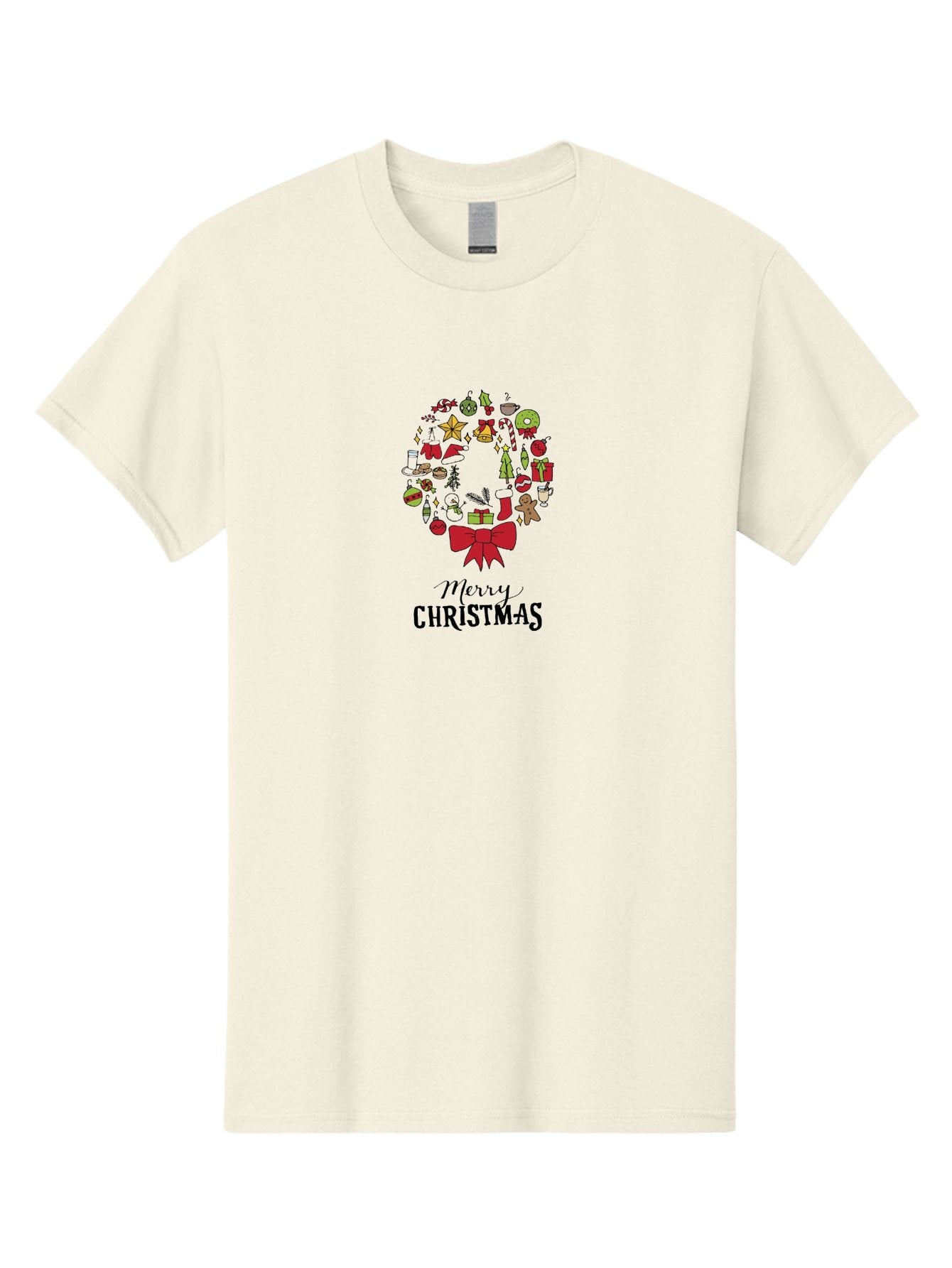 Merry-Christmas-7 Men'S Graphic Tee, 100% Cotton, Comfortable Casual Summer Wear, Machine Washable, Christmas Wreath, Holiday Decorations, Festive Symbols, Red Bow, Christmas Tree, Ornaments, Candy Cane, Gingerbread, Stockings, Gifts, -  Aaa986 13
