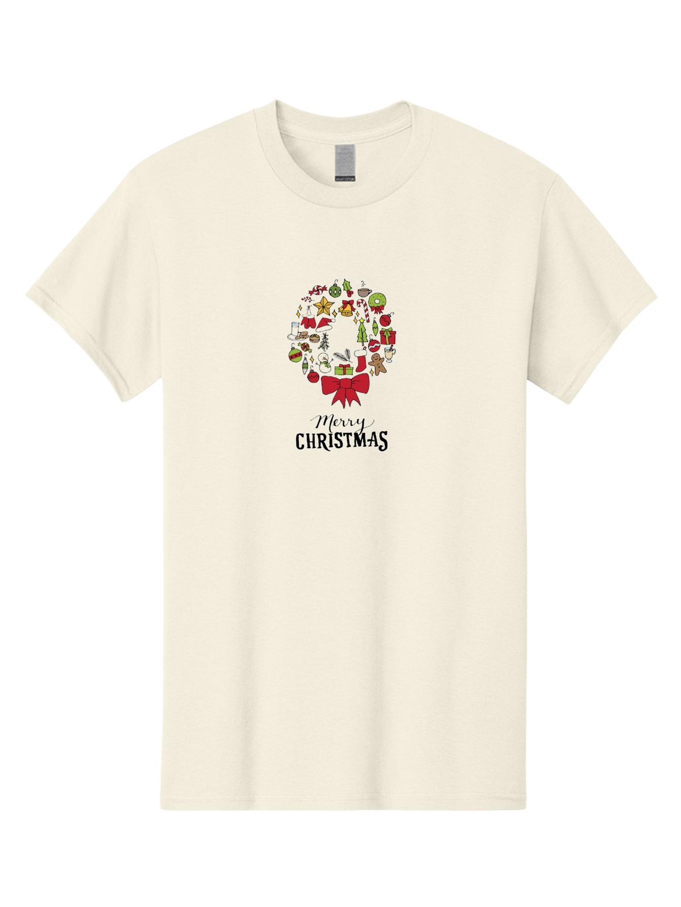 Merry-Christmas-7 Men'S Graphic Tee, 100% Cotton, Comfortable Casual Summer Wear, Machine Washable, Christmas Wreath, Holiday Decorations, Festive Symbols, Red Bow, Christmas Tree, Ornaments, Candy Cane, Gingerbread, Stockings, Gifts, -  Aaa986 25