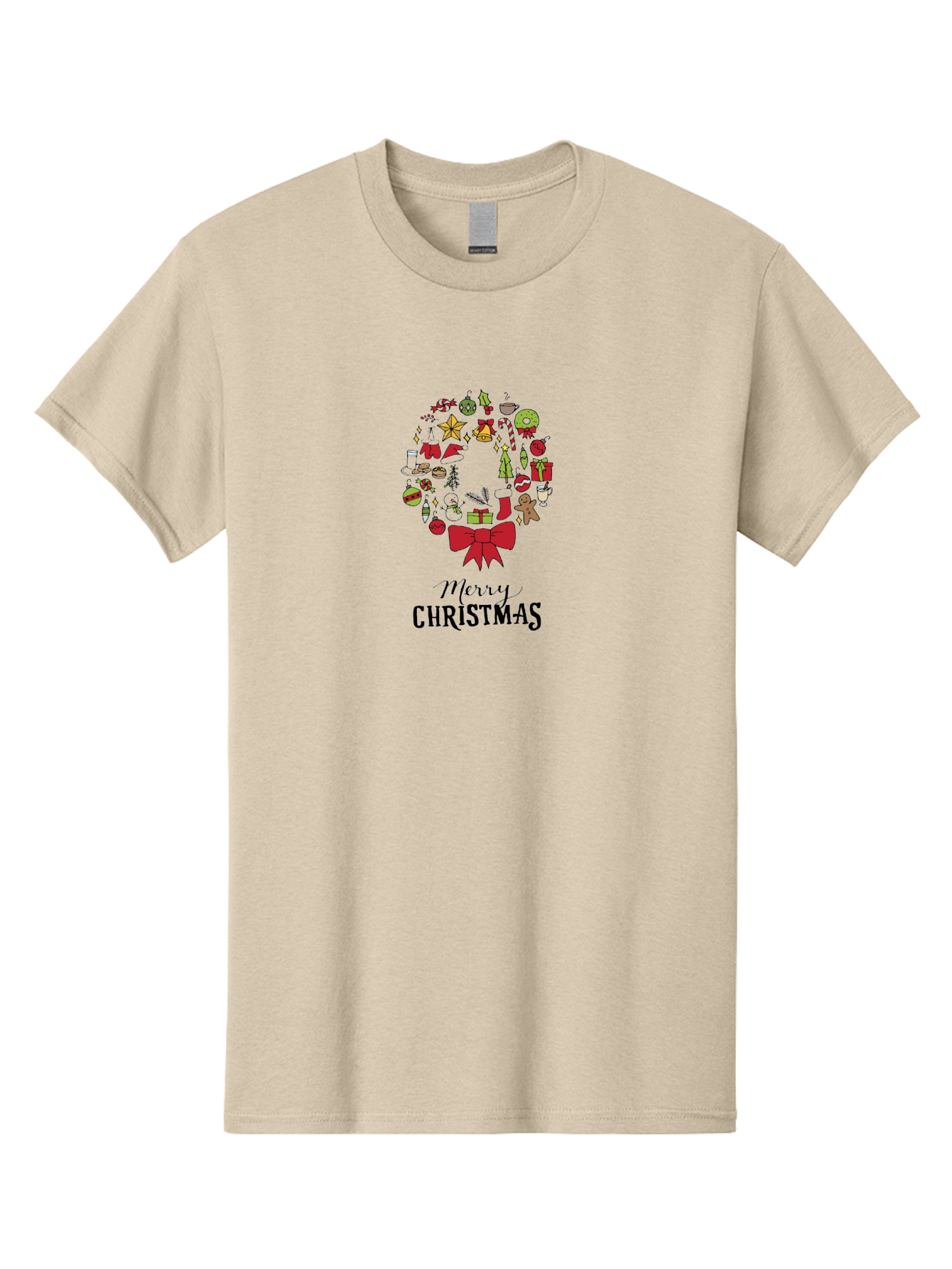 Merry-Christmas-7 Men'S Graphic Tee, 100% Cotton, Comfortable Casual Summer Wear, Machine Washable, Christmas Wreath, Holiday Decorations, Festive Symbols, Red Bow, Christmas Tree, Ornaments, Candy Cane, Gingerbread, Stockings, Gifts, -  Aaa986 23