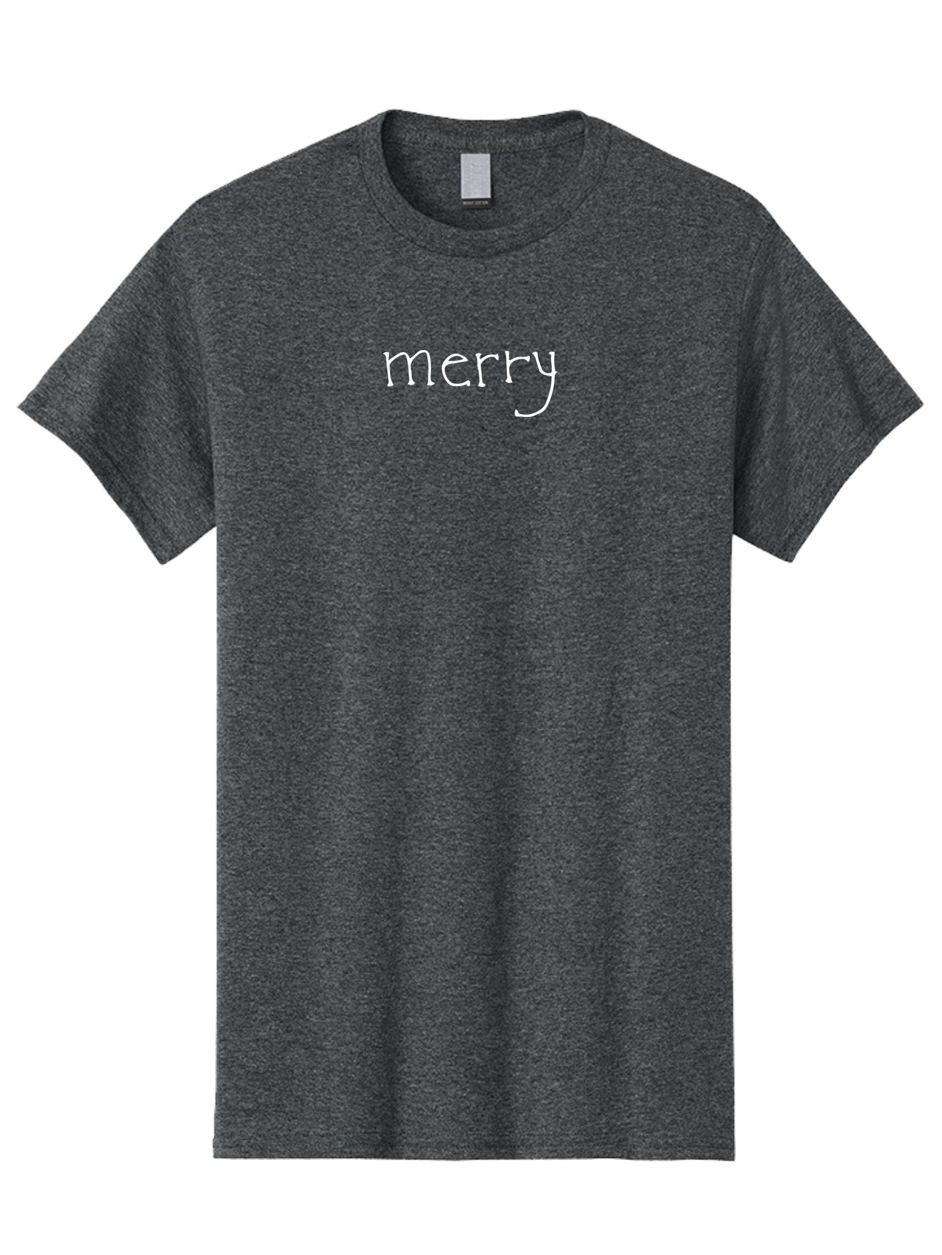 Merry Men'S Graphic Tee, 100% Cotton, Comfortable Casual Summer Wear, Machine Washable, Holiday Greeting, Festive Words, Merry Christmas, White Text, Handwritten Font, Celebration, Cheer -  Aaa991 15