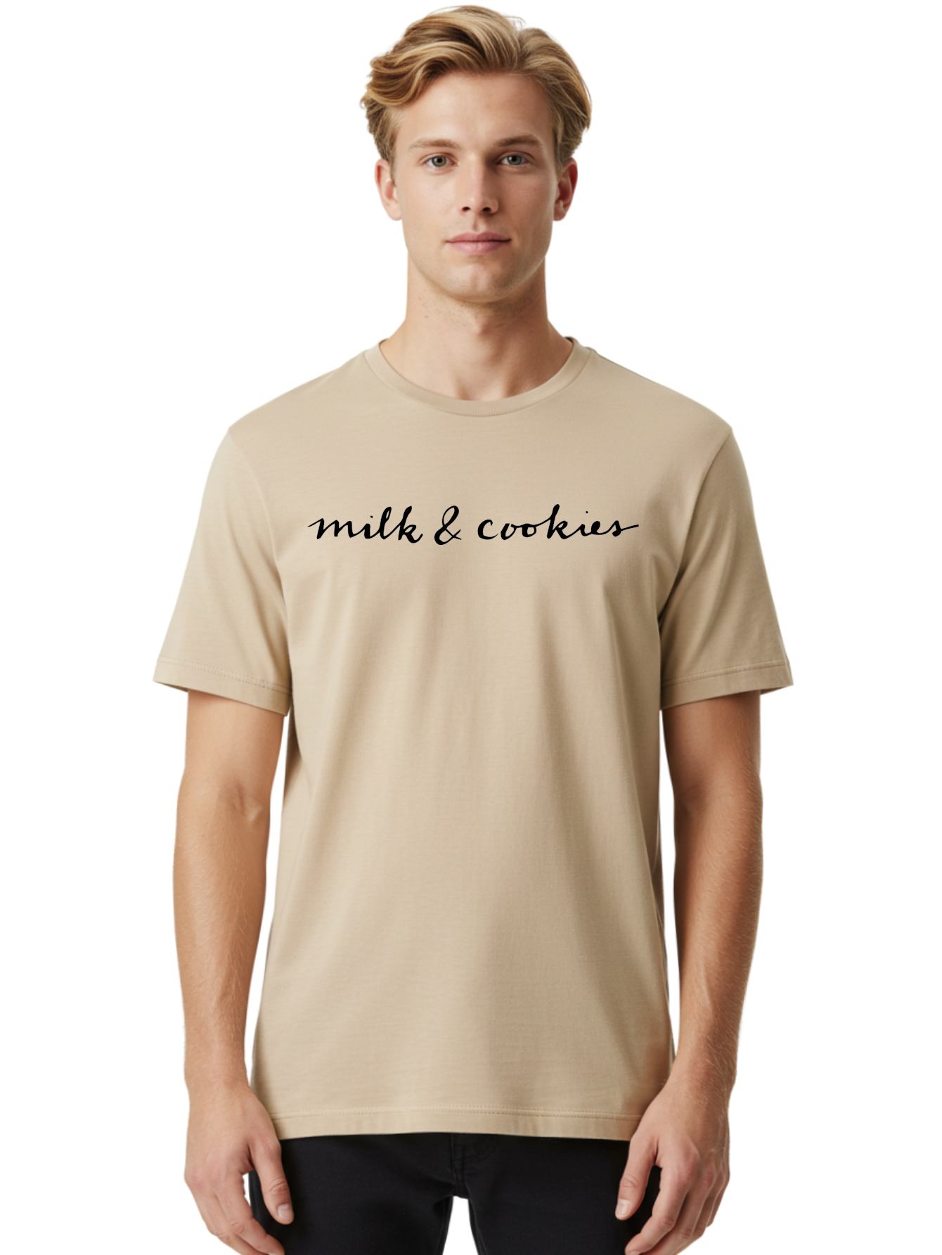 Milk-Cookies Men'S Graphic Tee, 100% Cotton, Comfortable Casual Summer Wear, Machine Washable, Milk And Cookies, Sweet Treats, Dessert Lovers, Cookie Lovers, Milk And Cookies Theme, Tasty Delights, Yummy Treats -  Aaa993 6