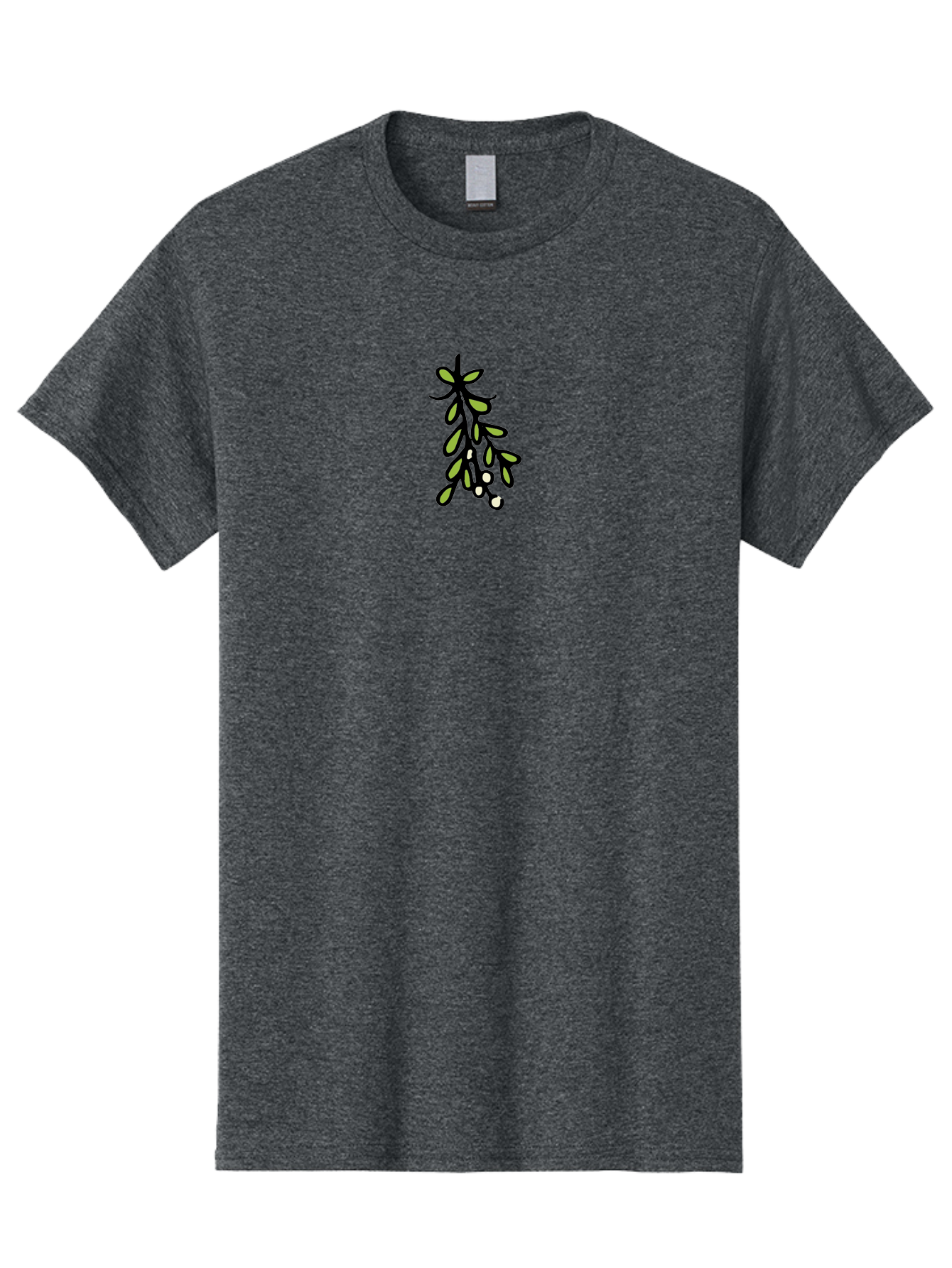Mistletoe-2 Men'S Graphic Tee, 100% Cotton, Comfortable Casual Summer Wear, Machine Washable, Mistletoe Illustration, Cartoon Style, Festive Holiday Decoration, Christmas Tradition, Green Leaves, White Berries, Whimsical Art, -  Aaa995 5