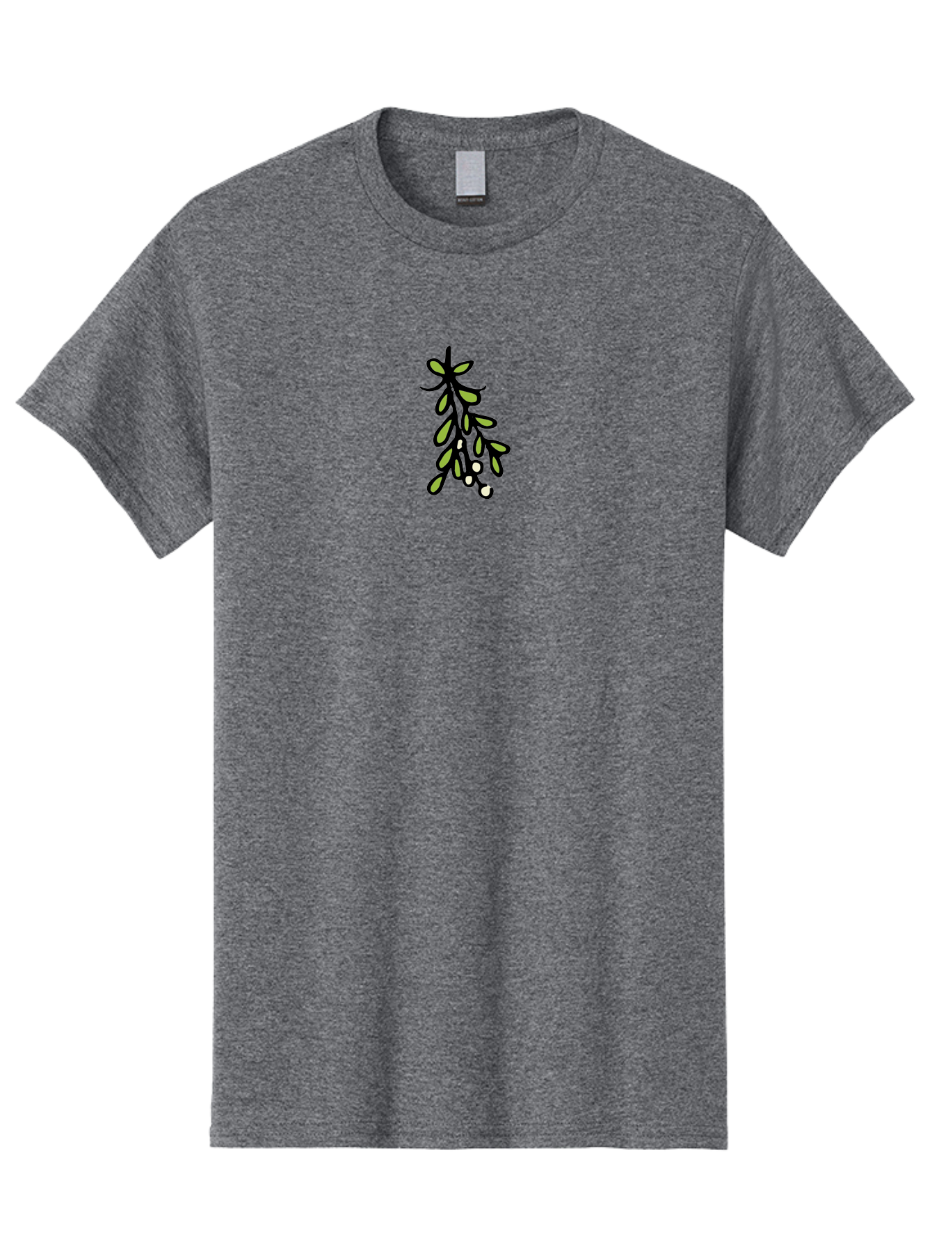 Mistletoe-2 Men'S Graphic Tee, 100% Cotton, Comfortable Casual Summer Wear, Machine Washable, Mistletoe Illustration, Cartoon Style, Festive Holiday Decoration, Christmas Tradition, Green Leaves, White Berries, Whimsical Art, -  Aaa995 19