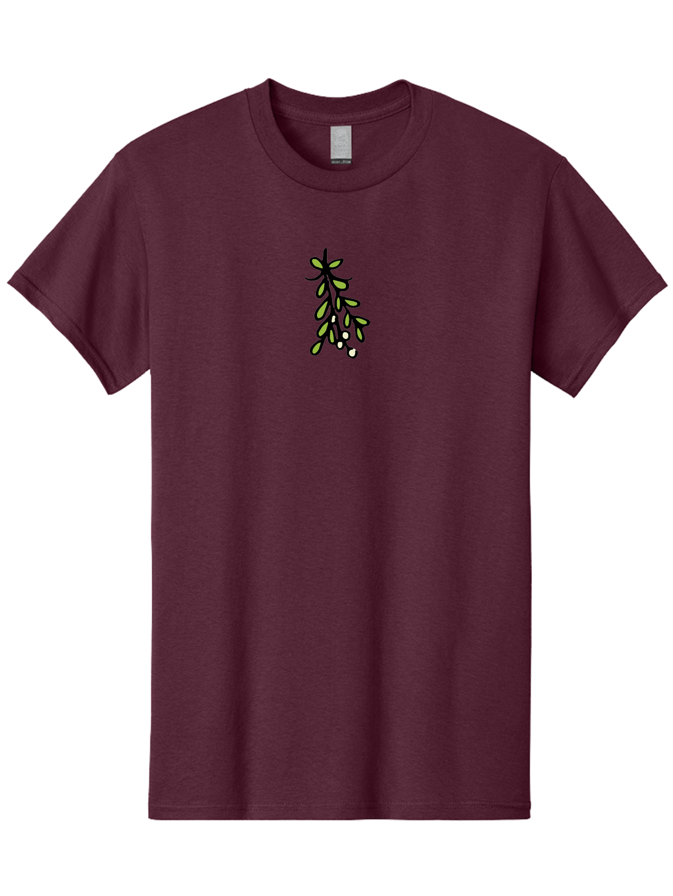 Mistletoe-2 Men'S Graphic Tee, 100% Cotton, Comfortable Casual Summer Wear, Machine Washable, Mistletoe Illustration, Cartoon Style, Festive Holiday Decoration, Christmas Tradition, Green Leaves, White Berries, Whimsical Art, -  Aaa995 17