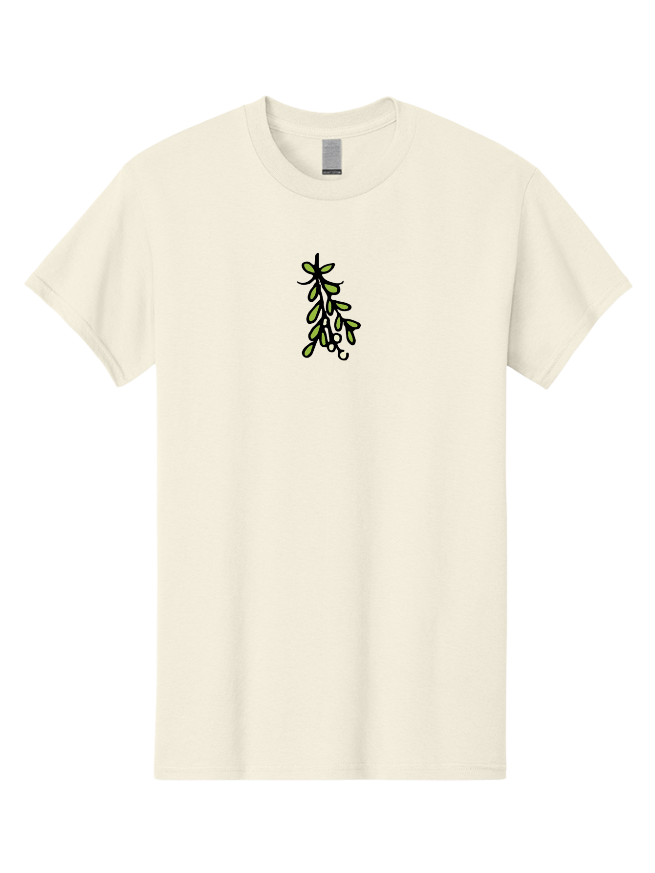 Mistletoe-2 Men'S Graphic Tee, 100% Cotton, Comfortable Casual Summer Wear, Machine Washable, Mistletoe Illustration, Cartoon Style, Festive Holiday Decoration, Christmas Tradition, Green Leaves, White Berries, Whimsical Art, -  Aaa995 29
