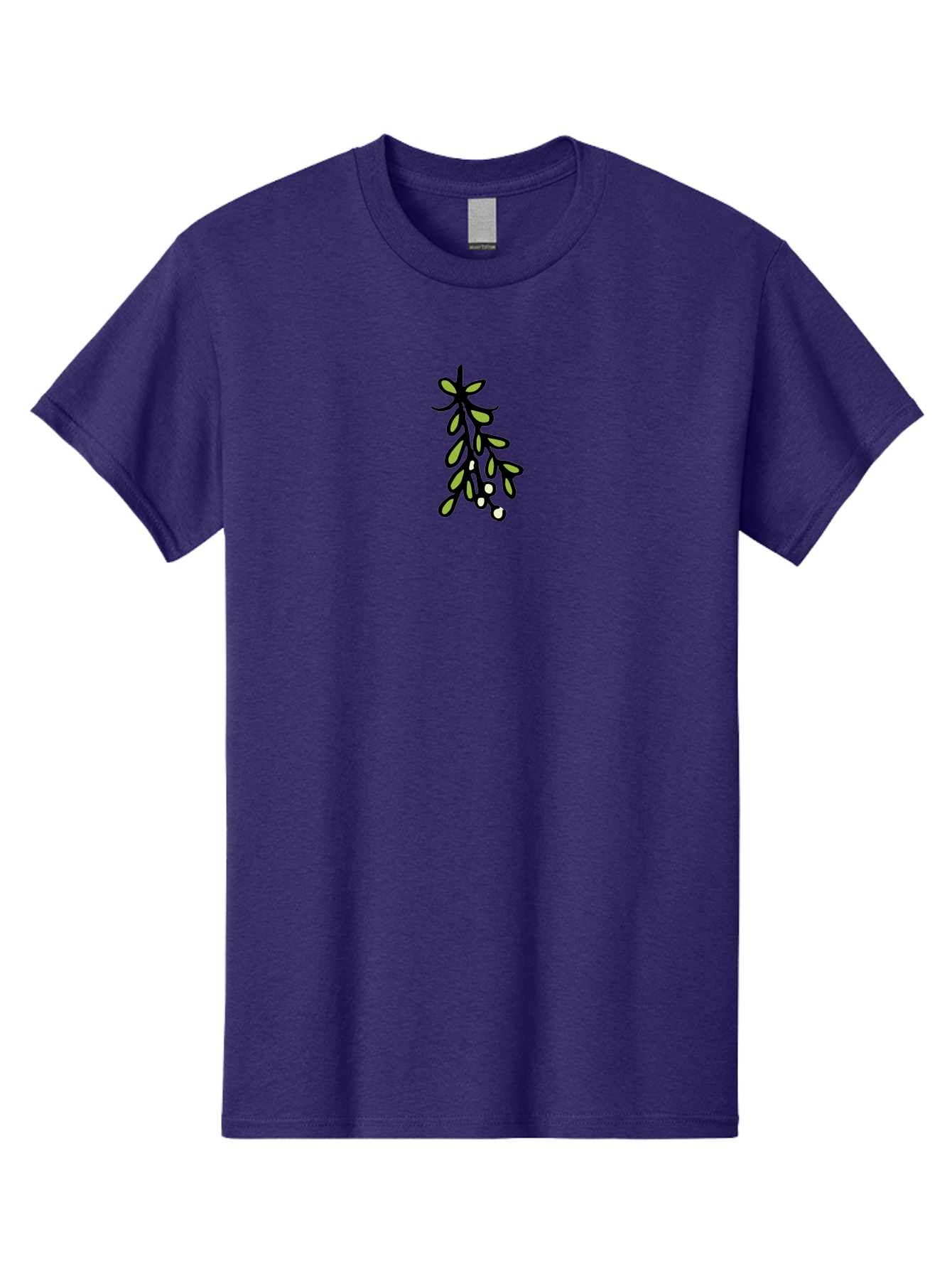 Mistletoe-2 Men'S Graphic Tee, 100% Cotton, Comfortable Casual Summer Wear, Machine Washable, Mistletoe Illustration, Cartoon Style, Festive Holiday Decoration, Christmas Tradition, Green Leaves, White Berries, Whimsical Art, -  Aaa995 3