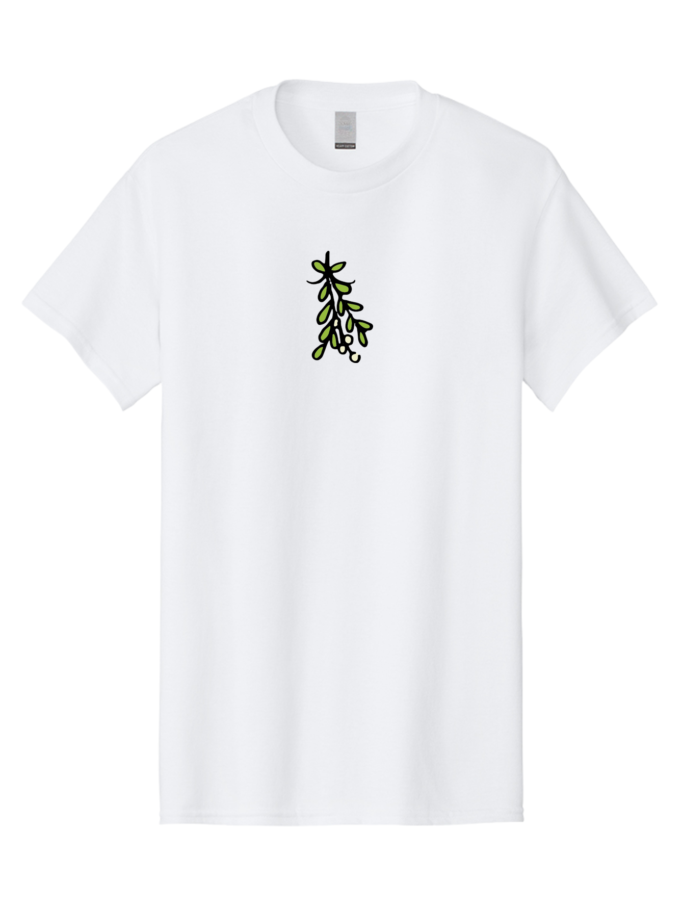 Mistletoe-2 Men'S Graphic Tee, 100% Cotton, Comfortable Casual Summer Wear, Machine Washable, Mistletoe Illustration, Cartoon Style, Festive Holiday Decoration, Christmas Tradition, Green Leaves, White Berries, Whimsical Art, -  Aaa995 21