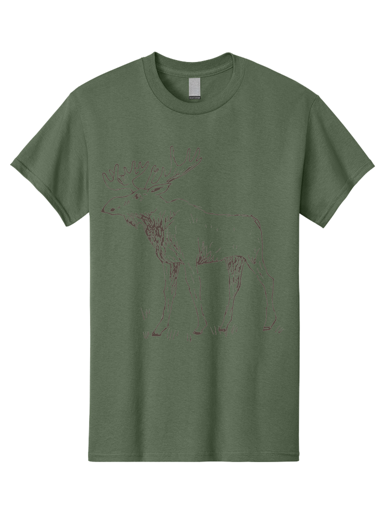 Moose Men'S Graphic Tee, 100% Cotton, Comfortable Casual Summer Wear, Machine Washable, Majestic Elk, Large Antlers, Wildlife Illustration, Grassy Terrain, Animal Portrait, Wildlife Art, Natural Habitat, Forest Dwelling -  Aaa998 15