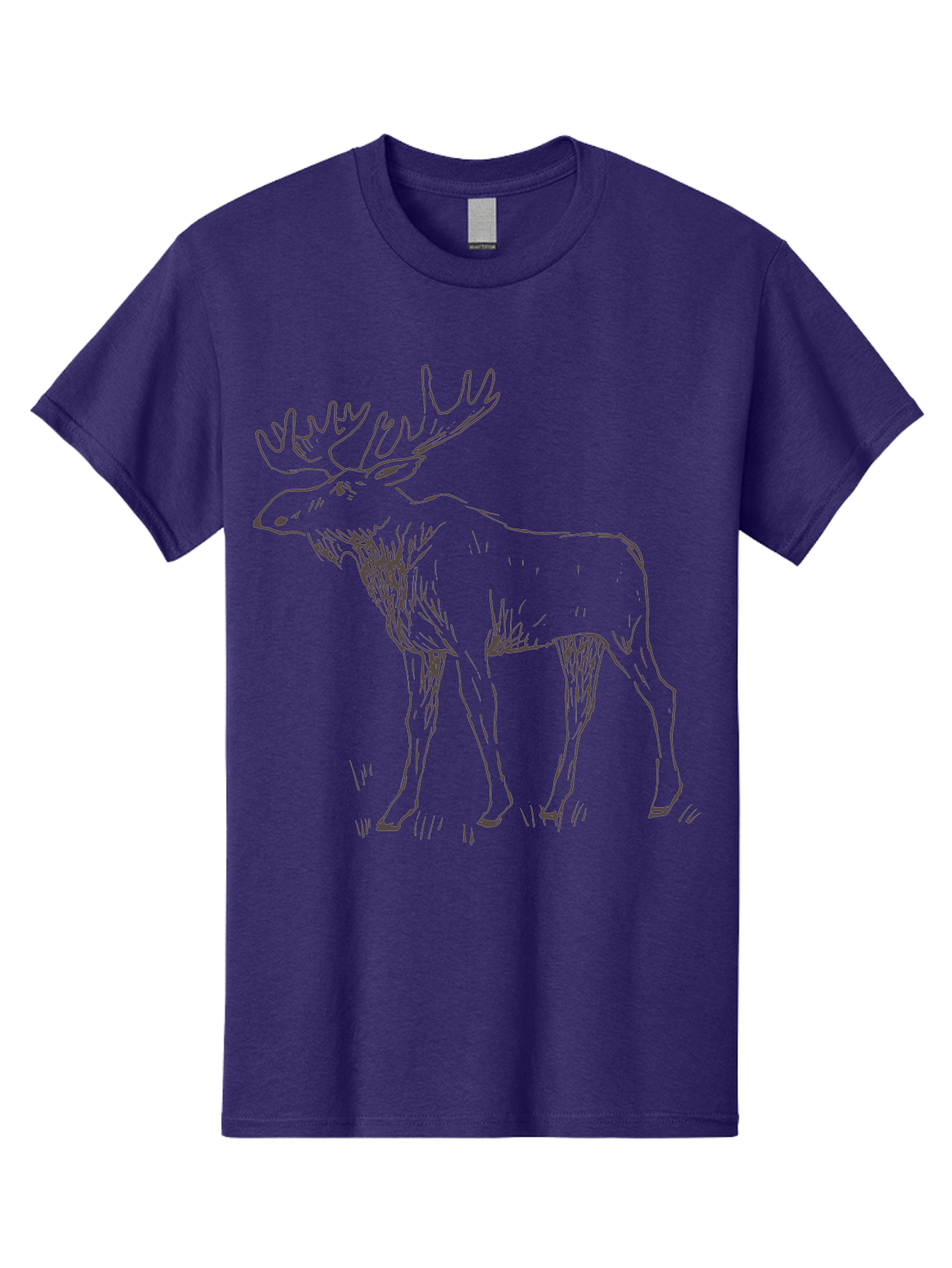 Moose Men'S Graphic Tee, 100% Cotton, Comfortable Casual Summer Wear, Machine Washable, Majestic Elk, Large Antlers, Wildlife Illustration, Grassy Terrain, Animal Portrait, Wildlife Art, Natural Habitat, Forest Dwelling -  Aaa998 21