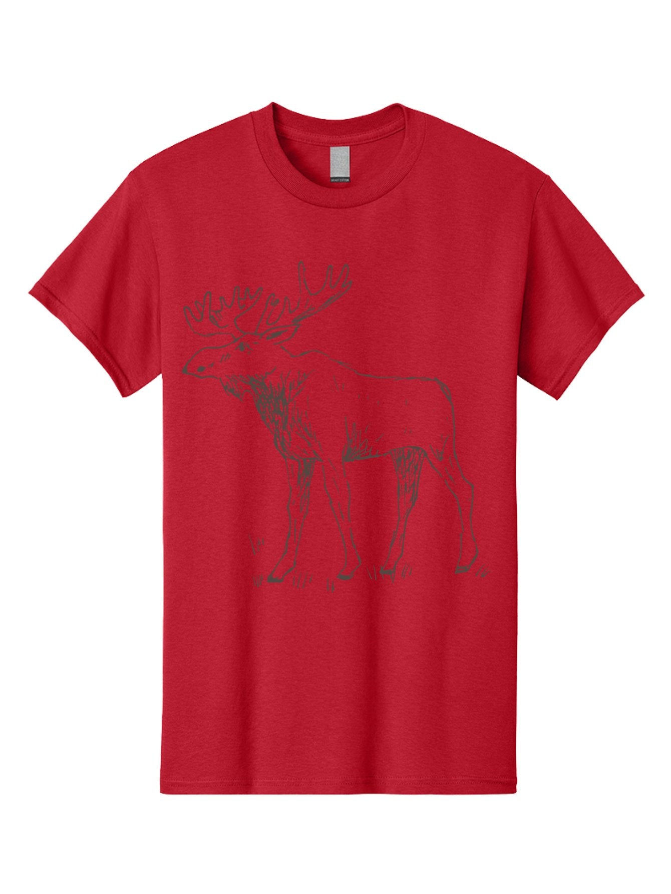 Moose Men'S Graphic Tee, 100% Cotton, Comfortable Casual Summer Wear, Machine Washable, Majestic Elk, Large Antlers, Wildlife Illustration, Grassy Terrain, Animal Portrait, Wildlife Art, Natural Habitat, Forest Dwelling -  Aaa998 10