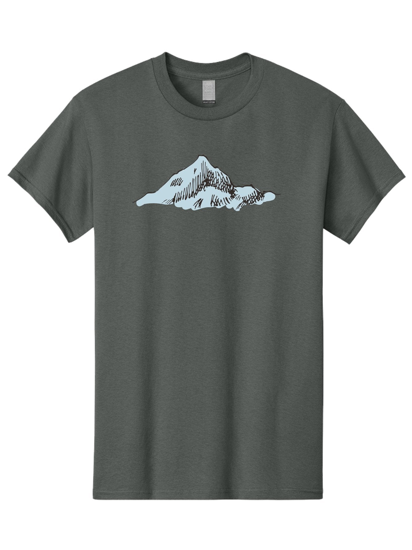 Mountain-Landscape Men'S Graphic Tee, 100% Cotton, Comfortable Casual Summer Wear, Machine Washable, Cartoon Mountain, Sketch Art, Black Lines, Simple Design, Minimalist Style, White Mountain Peak, Abstract Landscape, Illustration Aaa999 10