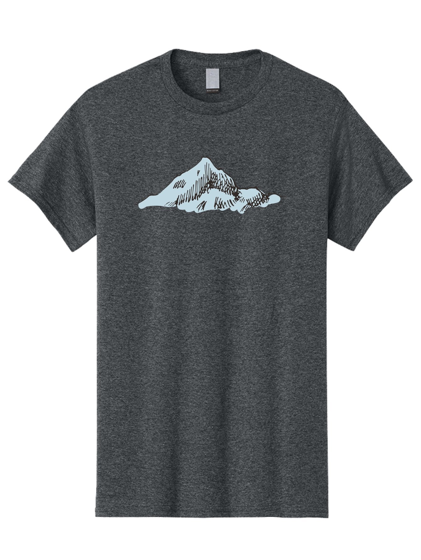 Mountain-Landscape Men'S Graphic Tee, 100% Cotton, Comfortable Casual Summer Wear, Machine Washable, Cartoon Mountain, Sketch Art, Black Lines, Simple Design, Minimalist Style, White Mountain Peak, Abstract Landscape, Illustration Aaa999 6