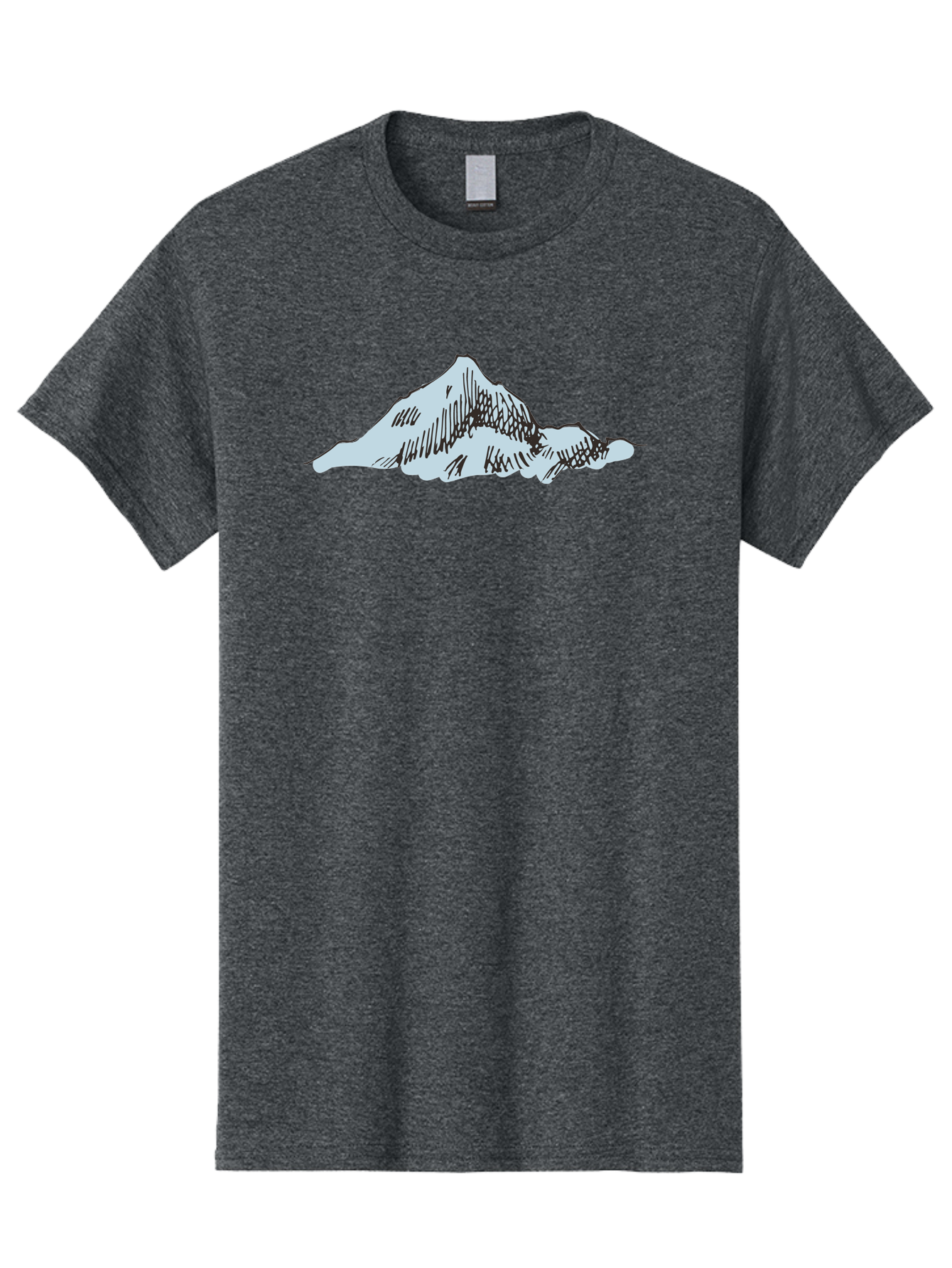 Mountain-Landscape Men'S Graphic Tee, 100% Cotton, Comfortable Casual Summer Wear, Machine Washable, Cartoon Mountain, Sketch Art, Black Lines, Simple Design, Minimalist Style, White Mountain Peak, Abstract Landscape, Illustration Aaa999 15