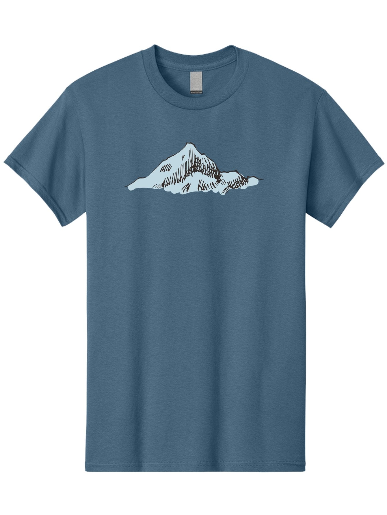 Mountain-Landscape Men'S Graphic Tee, 100% Cotton, Comfortable Casual Summer Wear, Machine Washable, Cartoon Mountain, Sketch Art, Black Lines, Simple Design, Minimalist Style, White Mountain Peak, Abstract Landscape, Illustration Aaa999 12