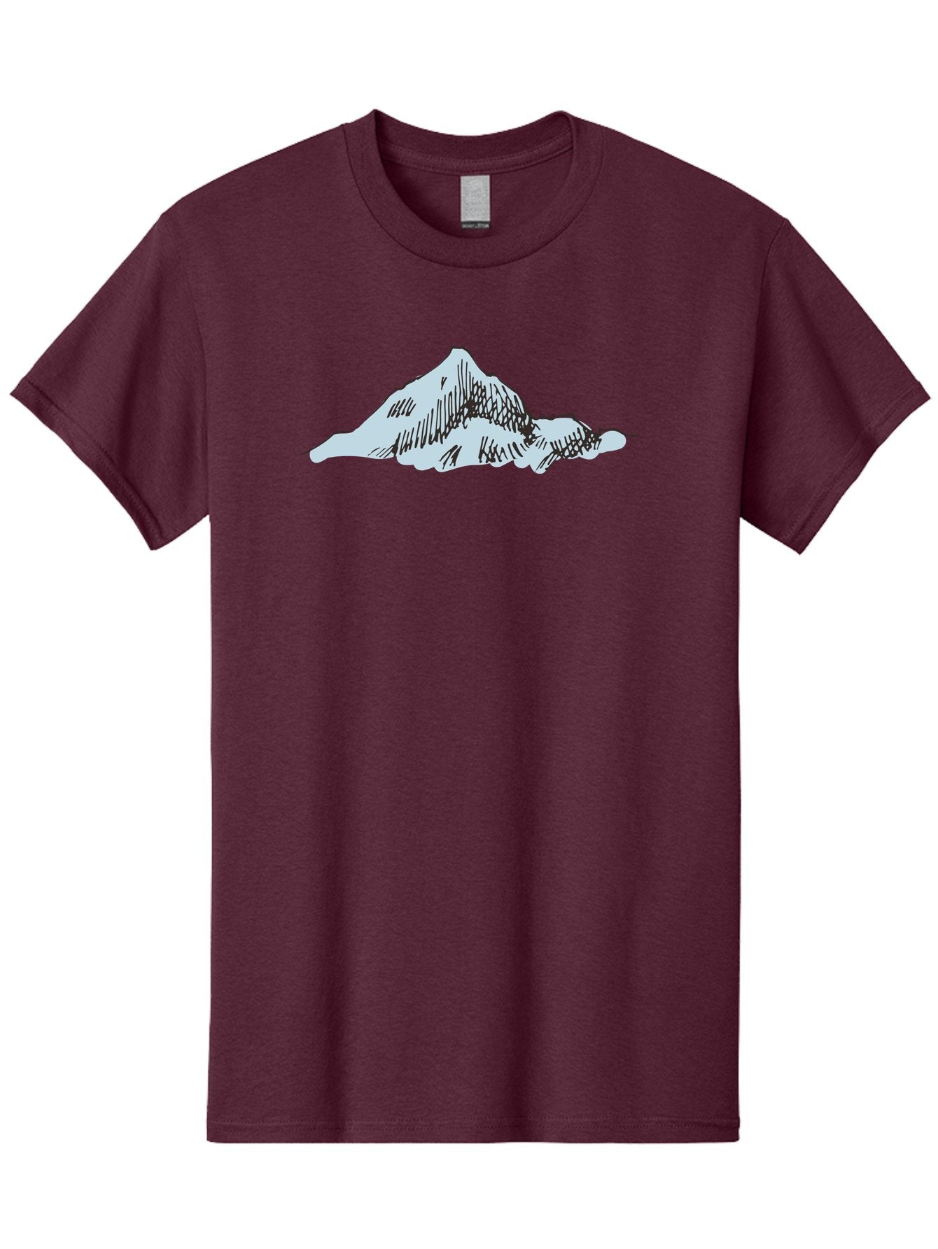 Mountain-Landscape Men'S Graphic Tee, 100% Cotton, Comfortable Casual Summer Wear, Machine Washable, Cartoon Mountain, Sketch Art, Black Lines, Simple Design, Minimalist Style, White Mountain Peak, Abstract Landscape, Illustration Aaa999 3