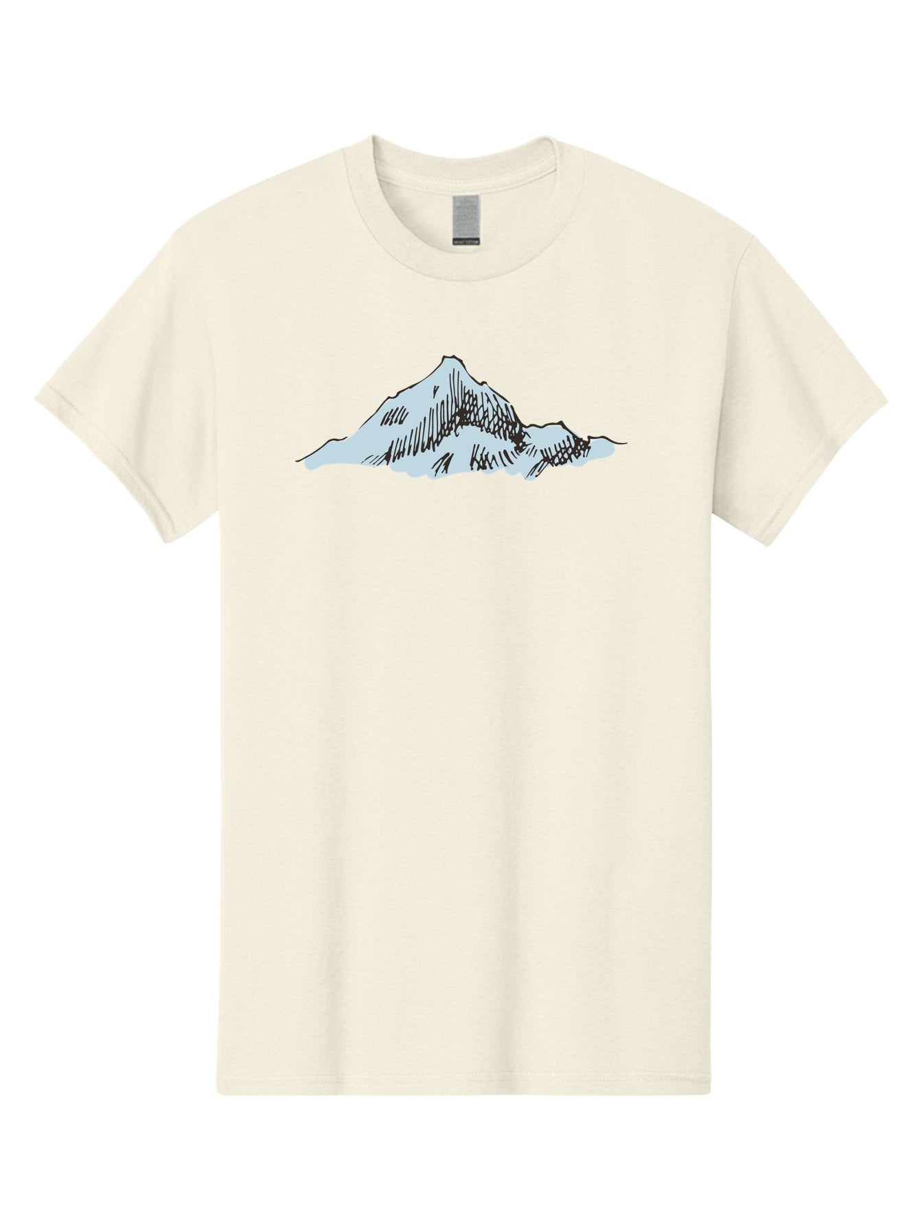 Mountain-Landscape Men'S Graphic Tee, 100% Cotton, Comfortable Casual Summer Wear, Machine Washable, Cartoon Mountain, Sketch Art, Black Lines, Simple Design, Minimalist Style, White Mountain Peak, Abstract Landscape, Illustration Aaa999 15