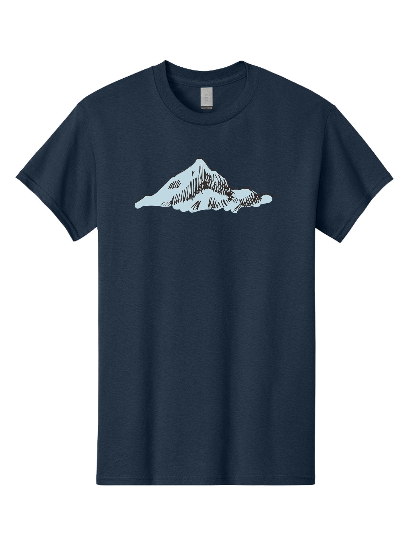 Mountain-Landscape Men'S Graphic Tee, 100% Cotton, Comfortable Casual Summer Wear, Machine Washable, Cartoon Mountain, Sketch Art, Black Lines, Simple Design, Minimalist Style, White Mountain Peak, Abstract Landscape, Illustration Aaa999 14
