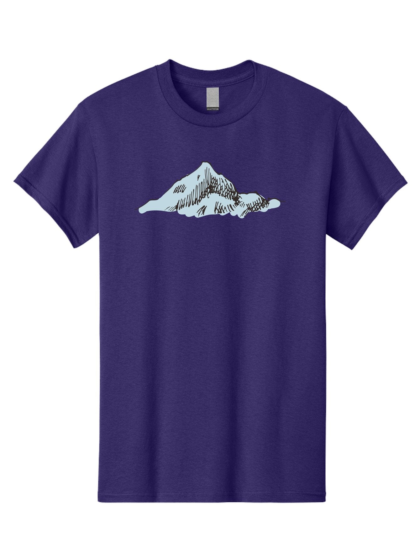 Mountain-Landscape Men'S Graphic Tee, 100% Cotton, Comfortable Casual Summer Wear, Machine Washable, Cartoon Mountain, Sketch Art, Black Lines, Simple Design, Minimalist Style, White Mountain Peak, Abstract Landscape, Illustration Aaa999 5