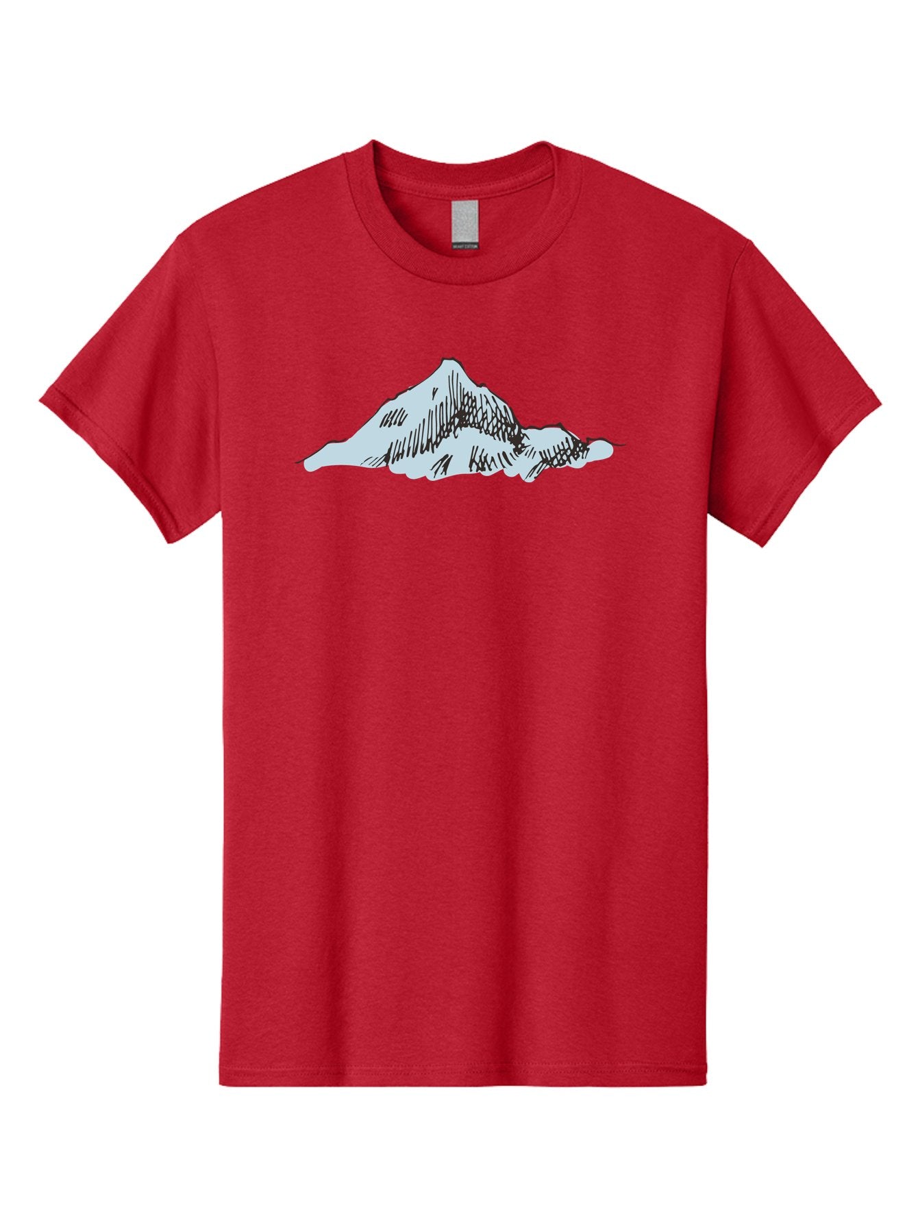 Mountain-Landscape Men'S Graphic Tee, 100% Cotton, Comfortable Casual Summer Wear, Machine Washable, Cartoon Mountain, Sketch Art, Black Lines, Simple Design, Minimalist Style, White Mountain Peak, Abstract Landscape, Illustration Aaa999 9