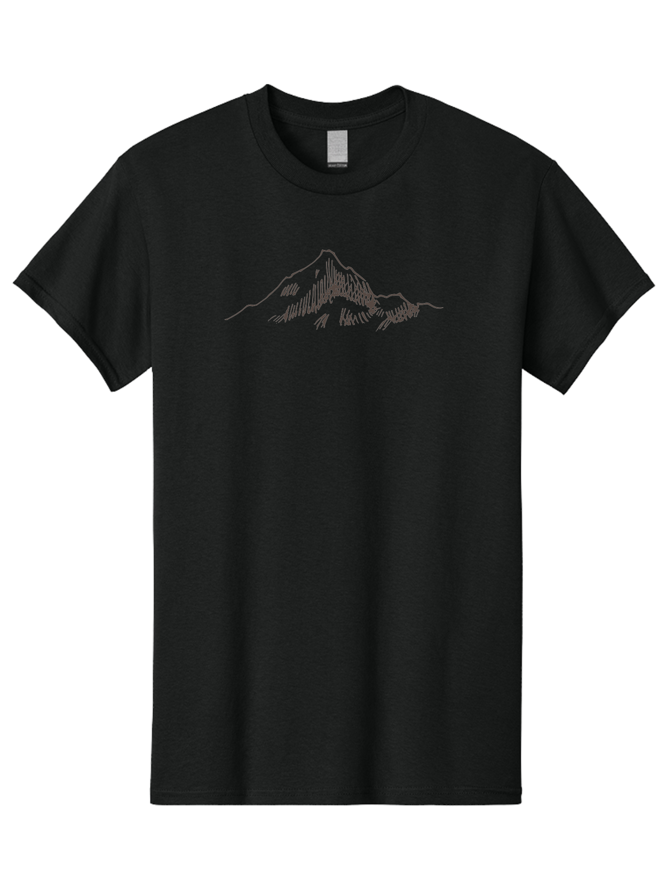 Mountain-Sketch Men'S Graphic Tee, 100% Cotton, Comfortable Casual Summer Wear, Machine Washable, Hand Drawn Mountain, Landscape Drawing, Abstract Art, Minimalist Design, Simple Shapes, Nature-Inspired, Mountain Peak, Artistic Expression Aab000