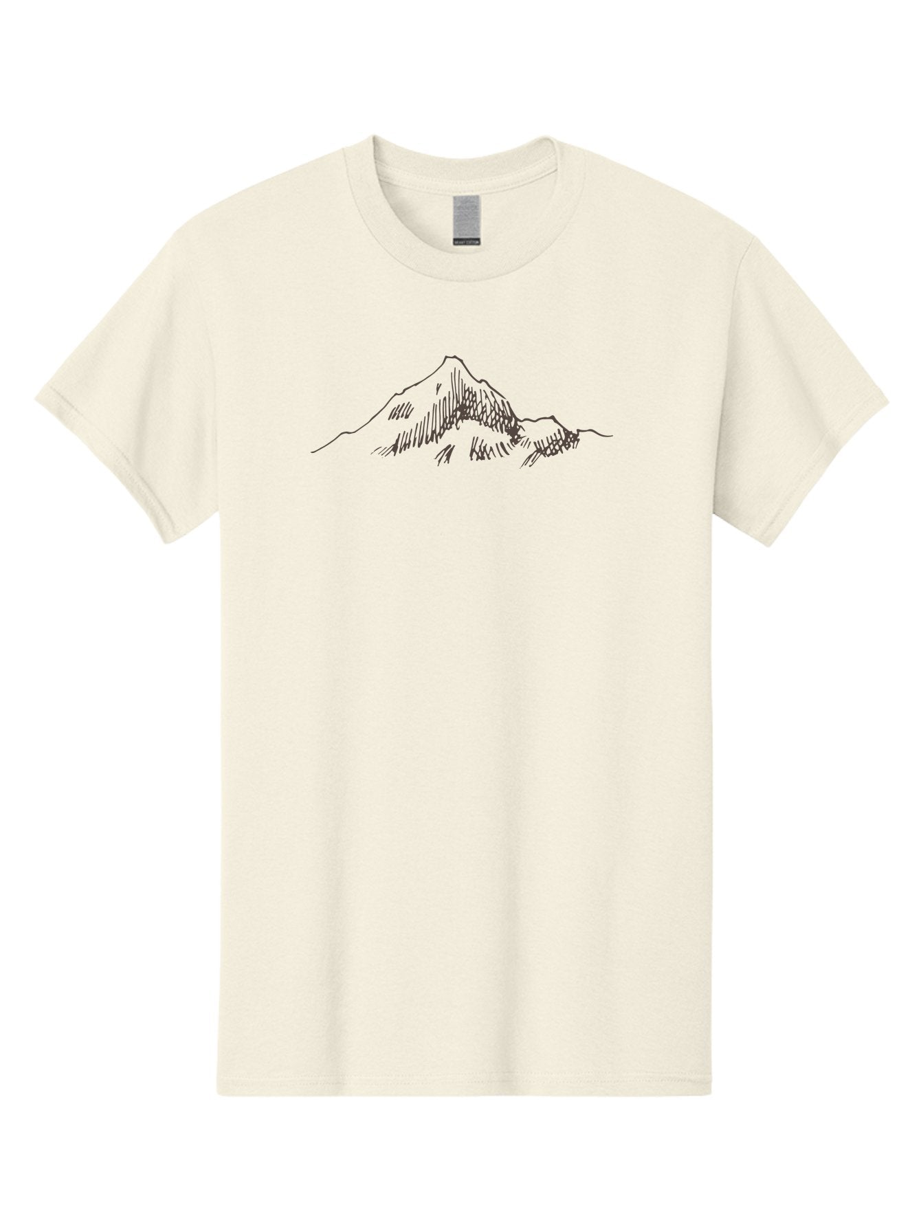 Mountain-Sketch Men'S Graphic Tee, 100% Cotton, Comfortable Casual Summer Wear, Machine Washable, Hand Drawn Mountain, Landscape Drawing, Abstract Art, Minimalist Design, Simple Shapes, Nature-Inspired, Mountain Peak, Artistic Expression Aab000 9
