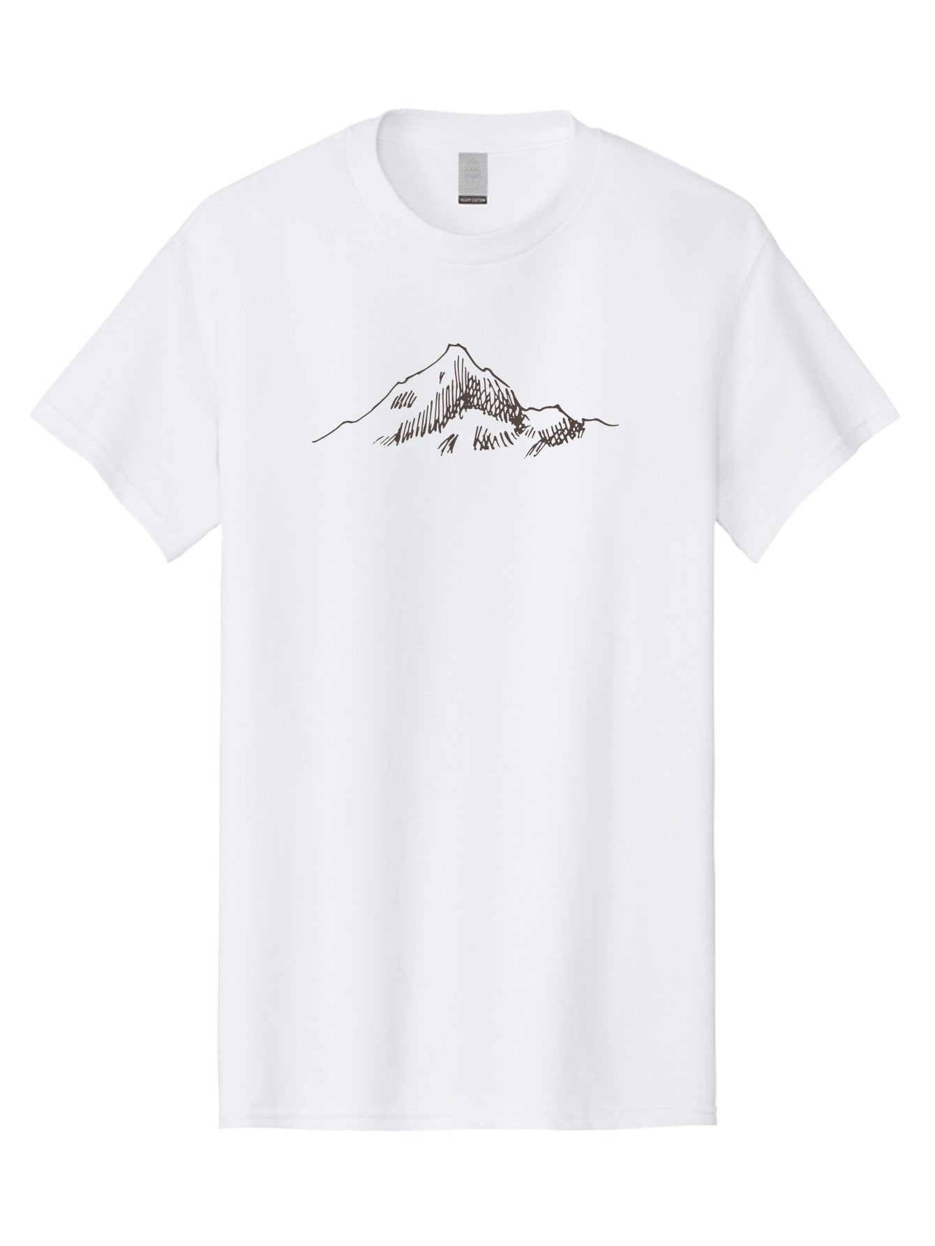 Mountain-Sketch Men'S Graphic Tee, 100% Cotton, Comfortable Casual Summer Wear, Machine Washable, Hand Drawn Mountain, Landscape Drawing, Abstract Art, Minimalist Design, Simple Shapes, Nature-Inspired, Mountain Peak, Artistic Expression Aab000 6
