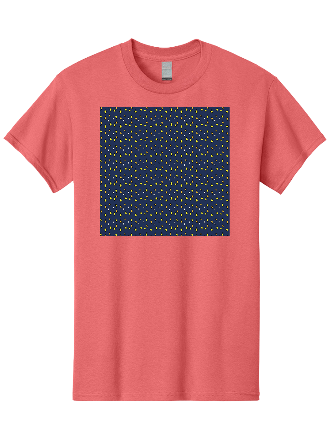 Navy-Blue-Dots Men'S Graphic Tee, 100% Cotton, Comfortable Casual Summer Wear, Machine Washable, Navy Blue Background, Yellow Diamonds, White Accents, Geometric Pattern, Abstract Design, Repeating Motif, Minimalist Style, Wallpaper Texture Aab003 5