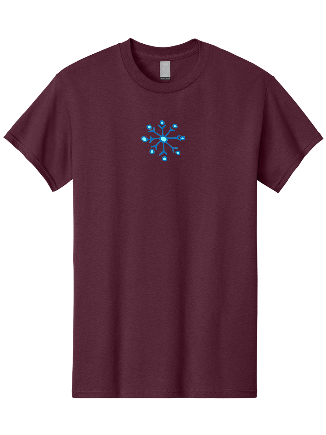Neuron Men'S Graphic Tee, 100% Cotton, Comfortable Casual Summer Wear, Machine Washable, Blue Neuron Illustration, Dendrites And Cell Body, Neuroscience Graphic, Neuron Structure, Abstract Blue Design, Neuron Anatomy, Simple Neuron Diagram Aab005 13