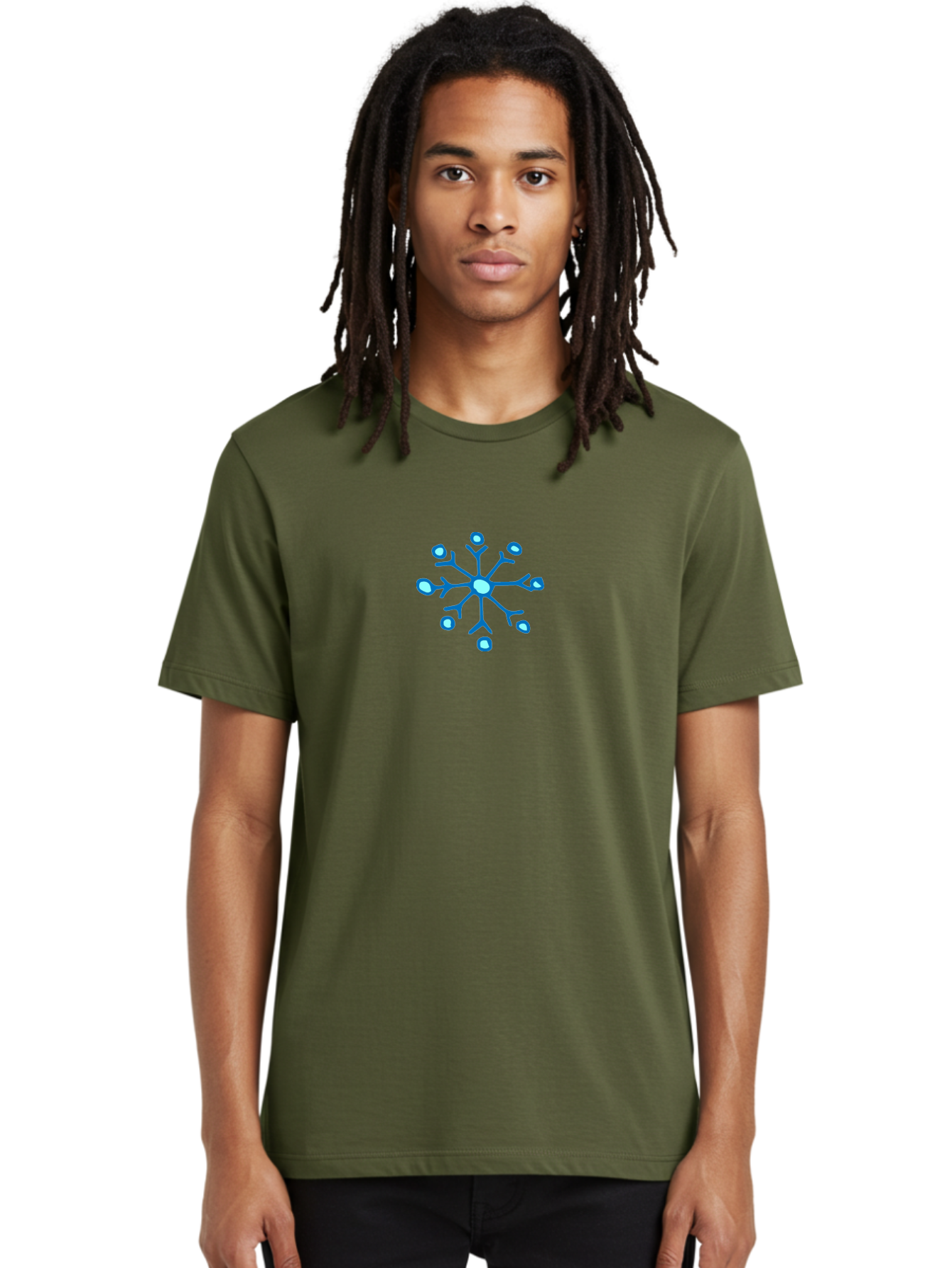 Neuron Men'S Graphic Tee, 100% Cotton, Comfortable Casual Summer Wear, Machine Washable, Blue Neuron Illustration, Dendrites And Cell Body, Neuroscience Graphic, Neuron Structure, Abstract Blue Design, Neuron Anatomy, Simple Neuron Diagram Aab005 16