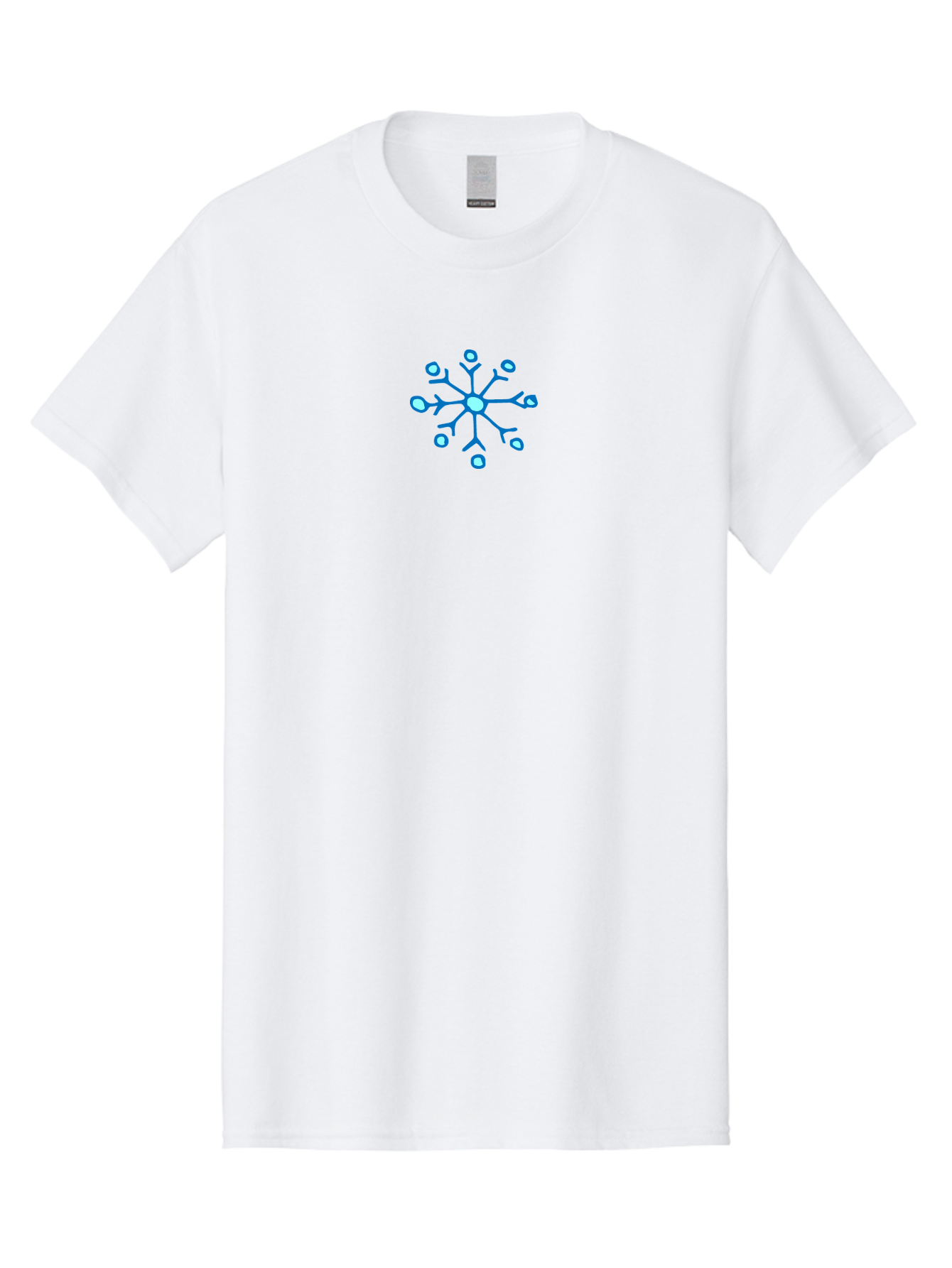 Neuron Men'S Graphic Tee, 100% Cotton, Comfortable Casual Summer Wear, Machine Washable, Blue Neuron Illustration, Dendrites And Cell Body, Neuroscience Graphic, Neuron Structure, Abstract Blue Design, Neuron Anatomy, Simple Neuron Diagram Aab005 29