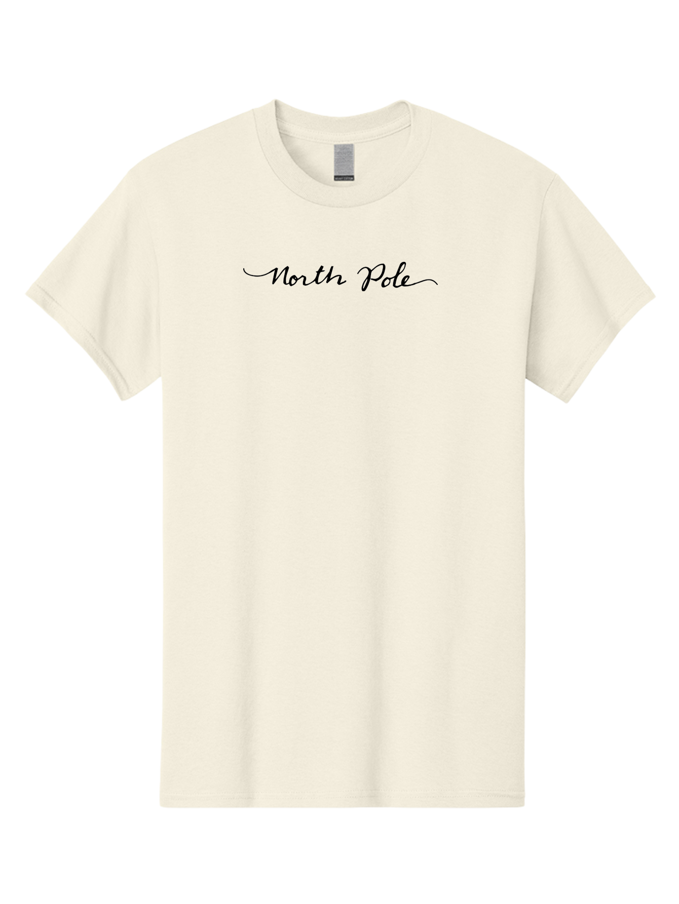 North-Pole Men'S Graphic Tee, 100% Cotton, Comfortable Casual Summer Wear, Machine Washable, North Pole, Cursive Script, Festive Lettering, Christmas Theme, Holiday Phrase, Winter Wonderland, Santa Claus Aab011 29